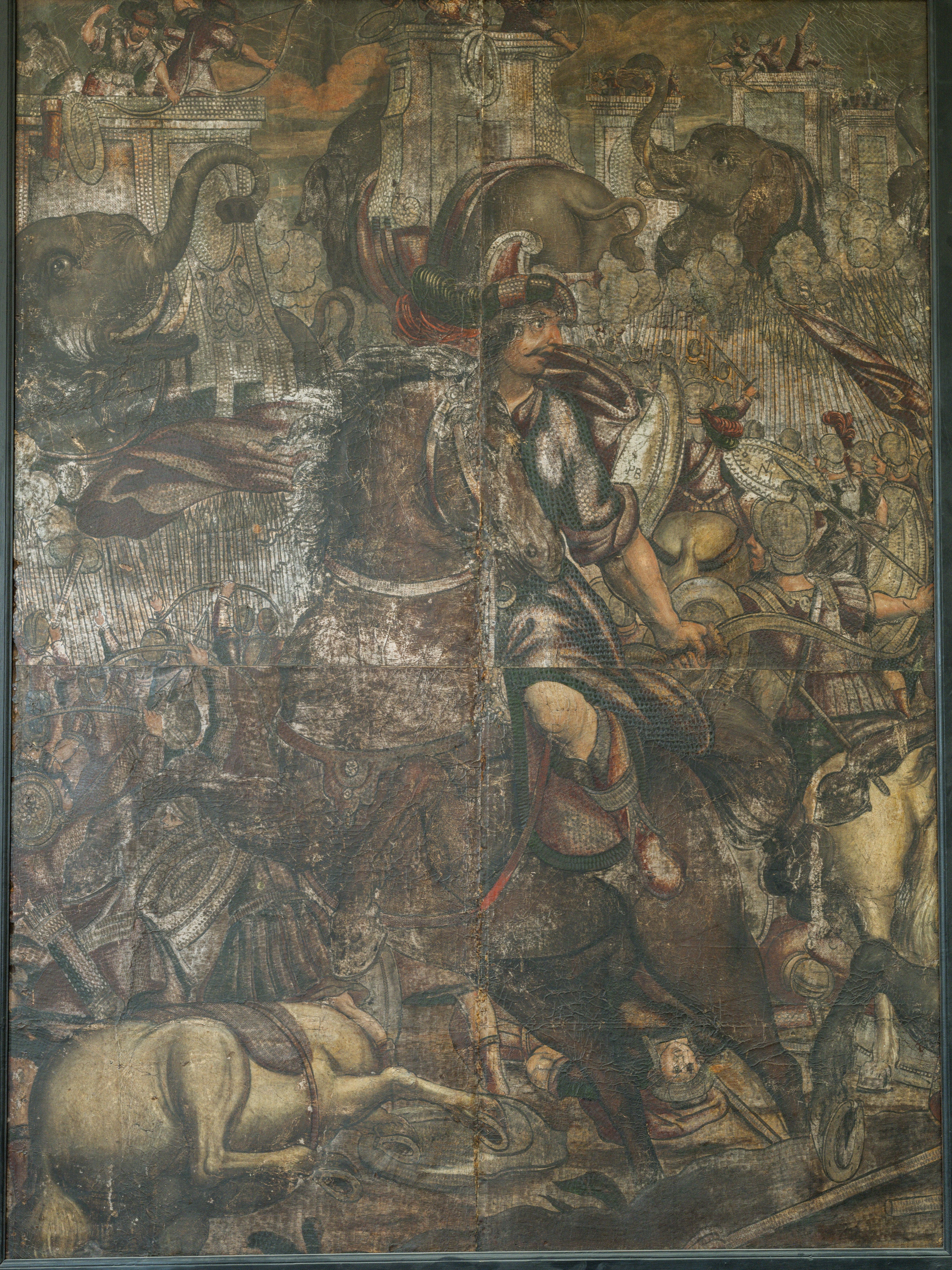 18th Century Oil on Leather "The Battle of Cannae" - Image 13