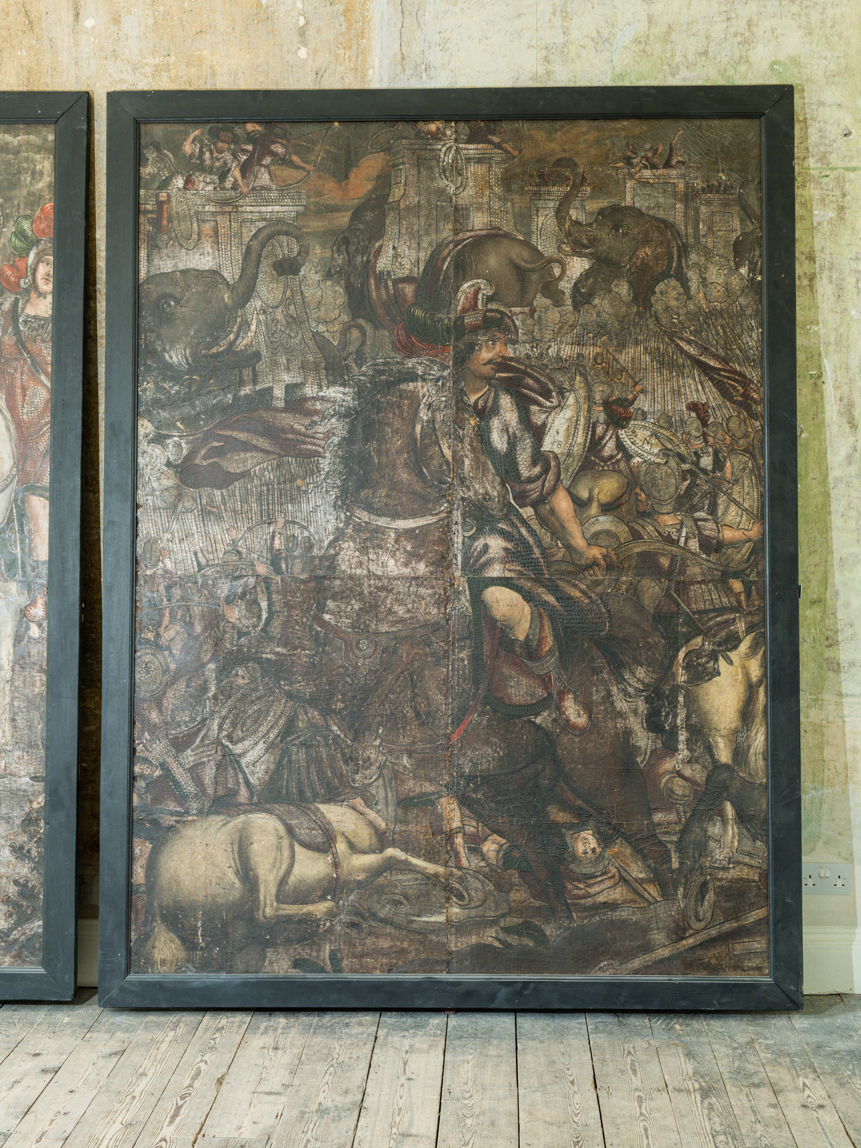 18th Century Oil on Leather "The Battle of Cannae" - Image 3