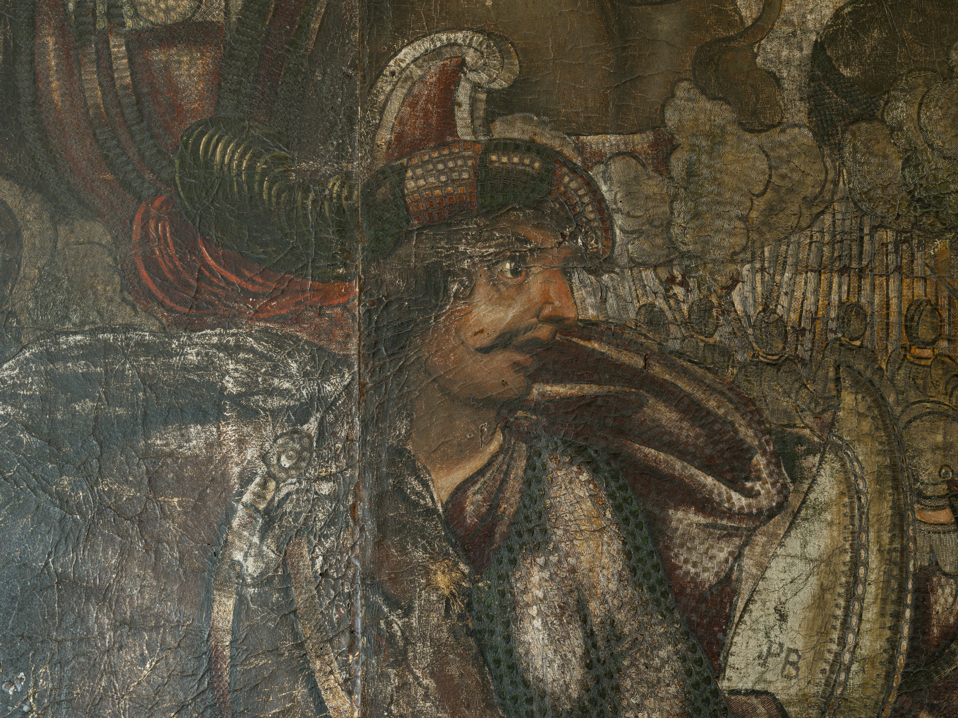 18th Century Oil on Leather "The Battle of Cannae" - Image 7