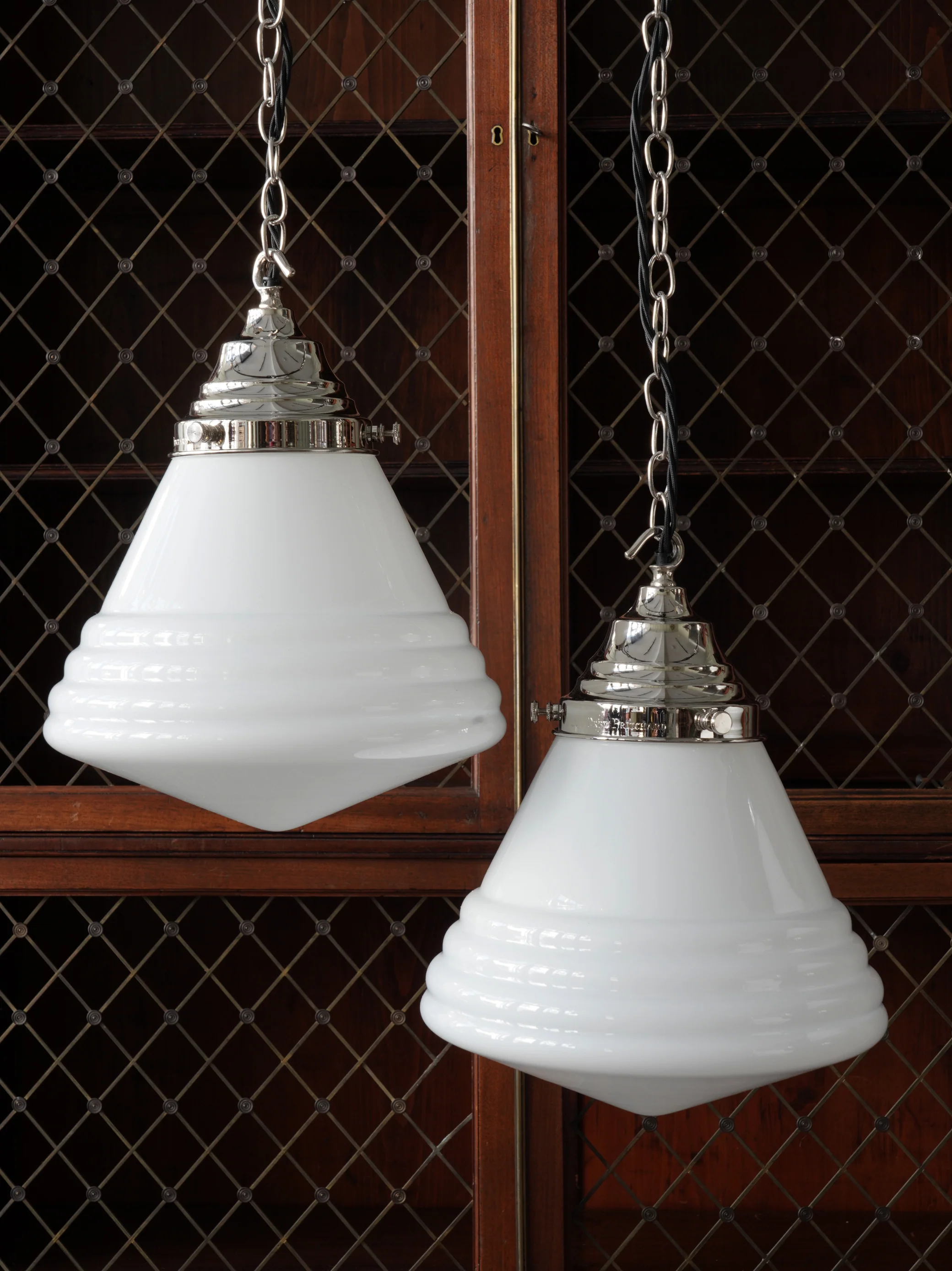 The Grace Opaline Pendant Light in Nickel - Image 4