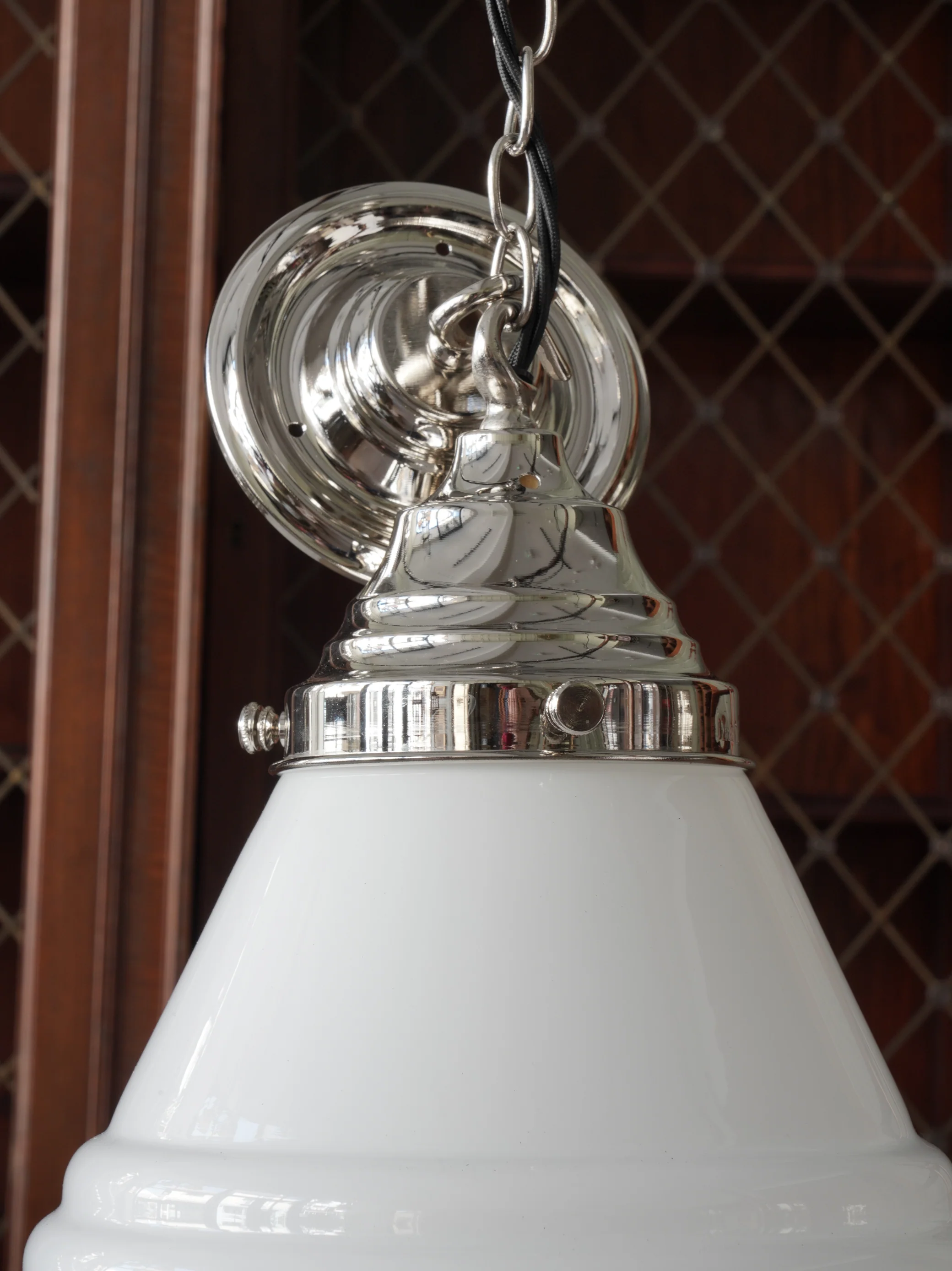 The Grace Opaline Pendant Light in Nickel - Image 8