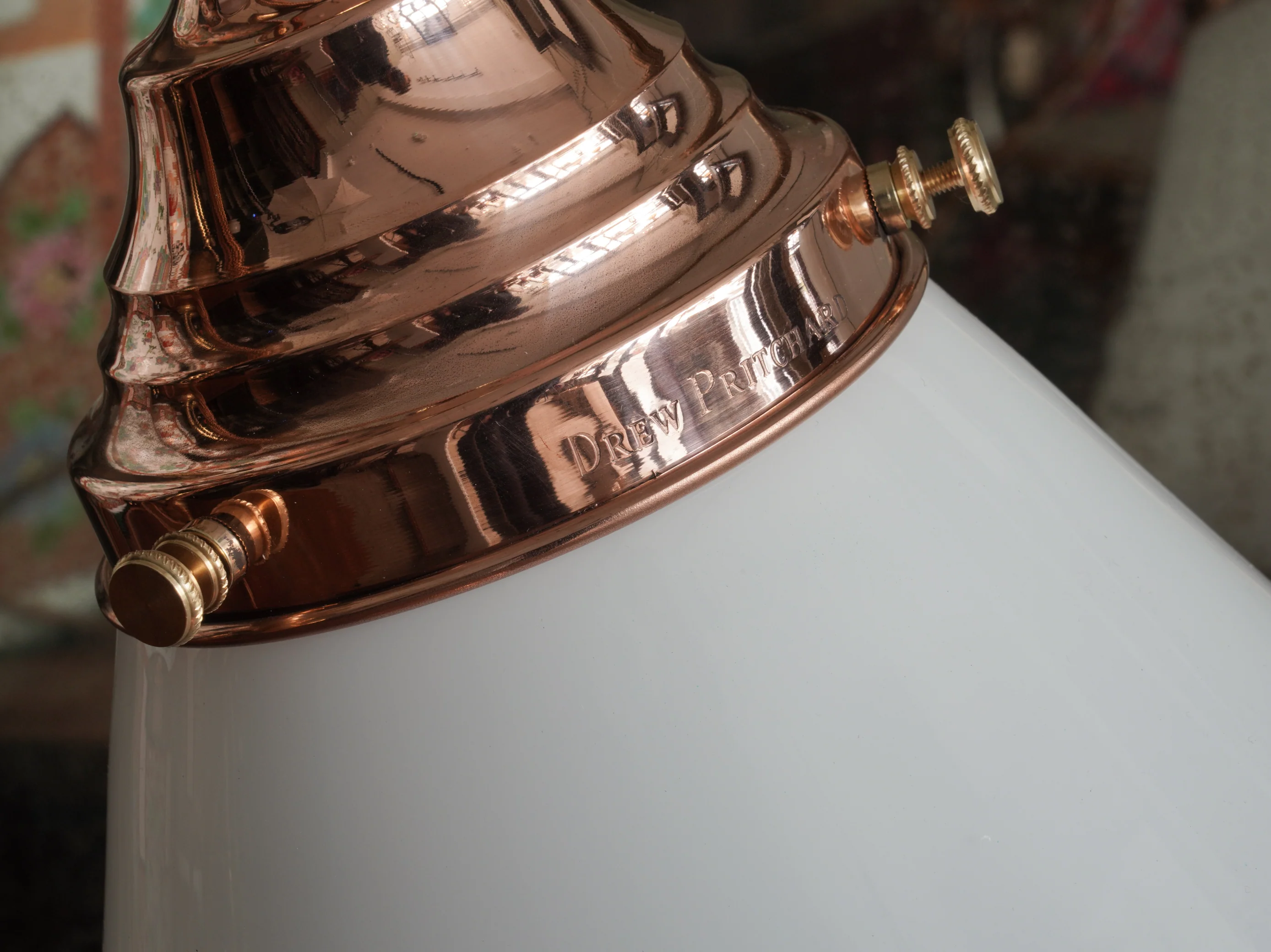 The Grace Opaline Glass Pendant Light in Polished Copper - Image 10