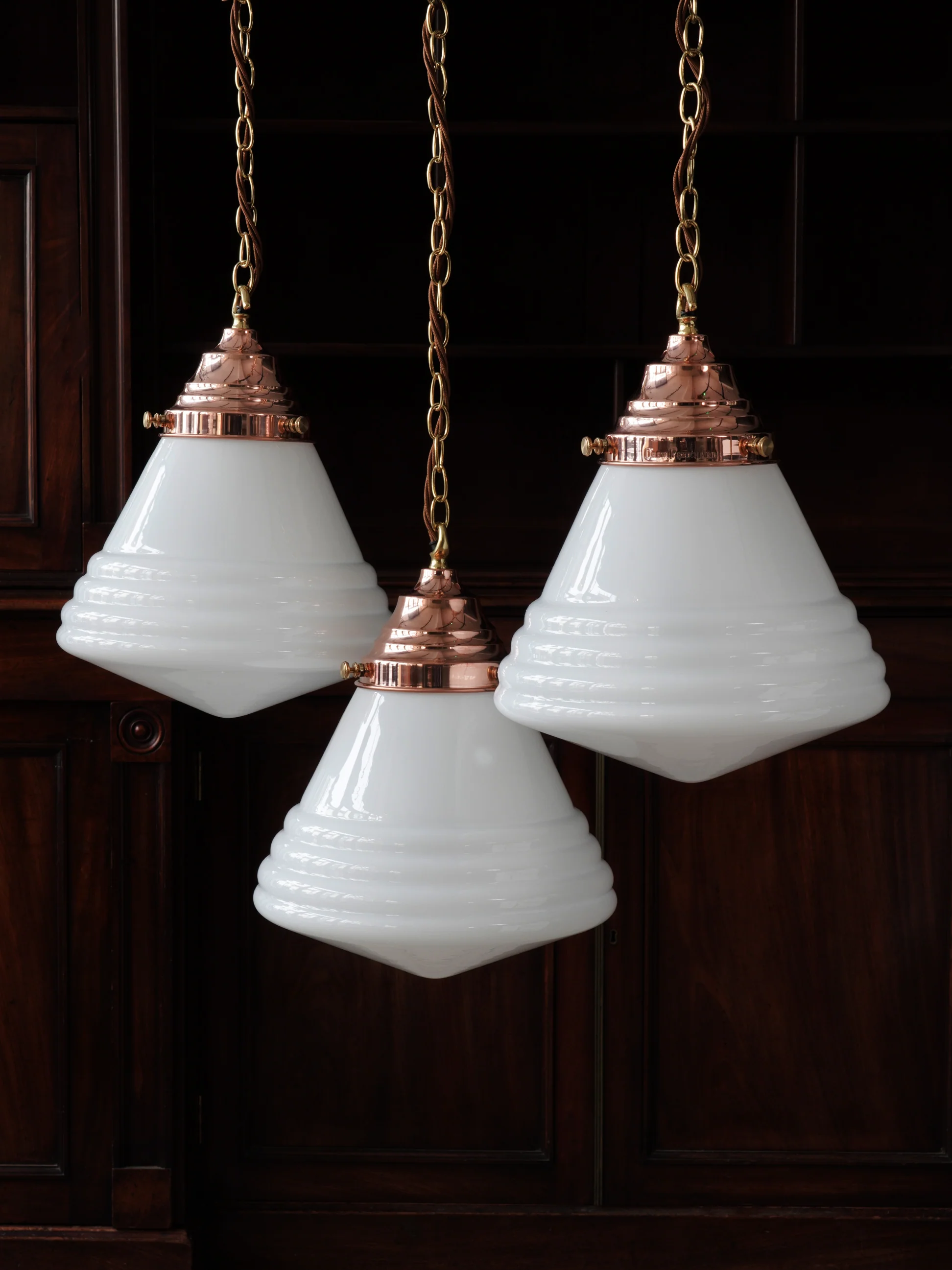 The Grace Opaline Glass Pendant Light in Polished Copper - Image 2