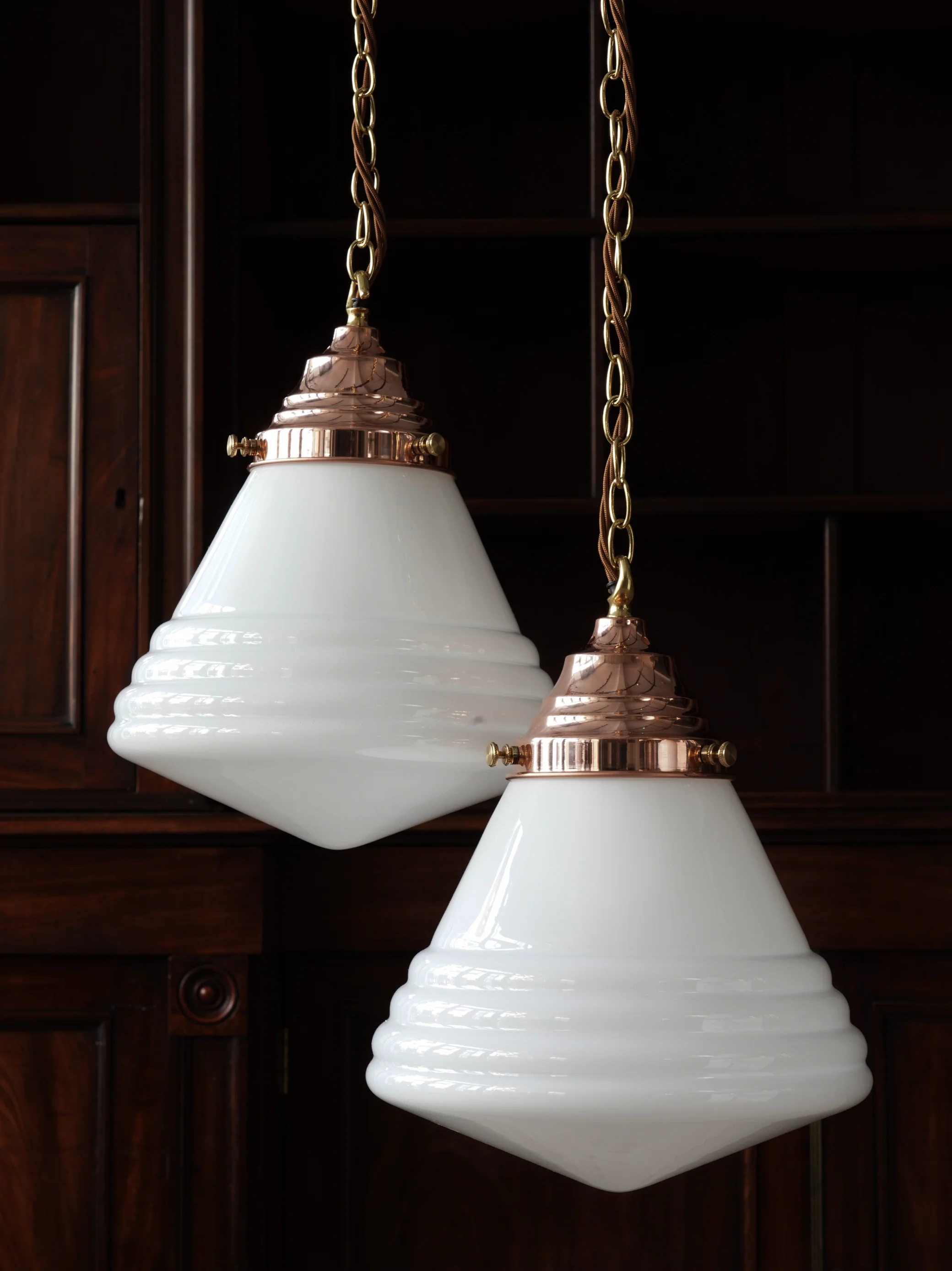 The Grace Opaline Glass Pendant Light in Polished Copper - Image 7