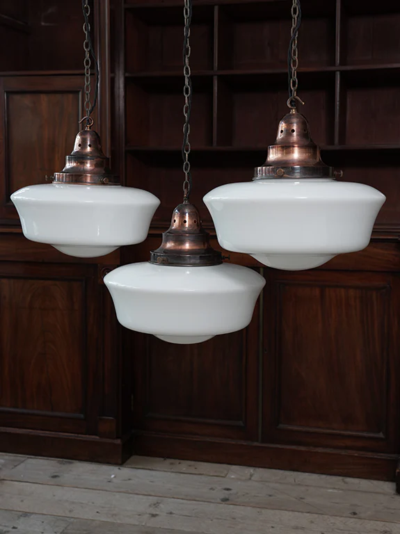 The Capel Bach Opaline Glass Pendant in Patinated Copper - Image 3