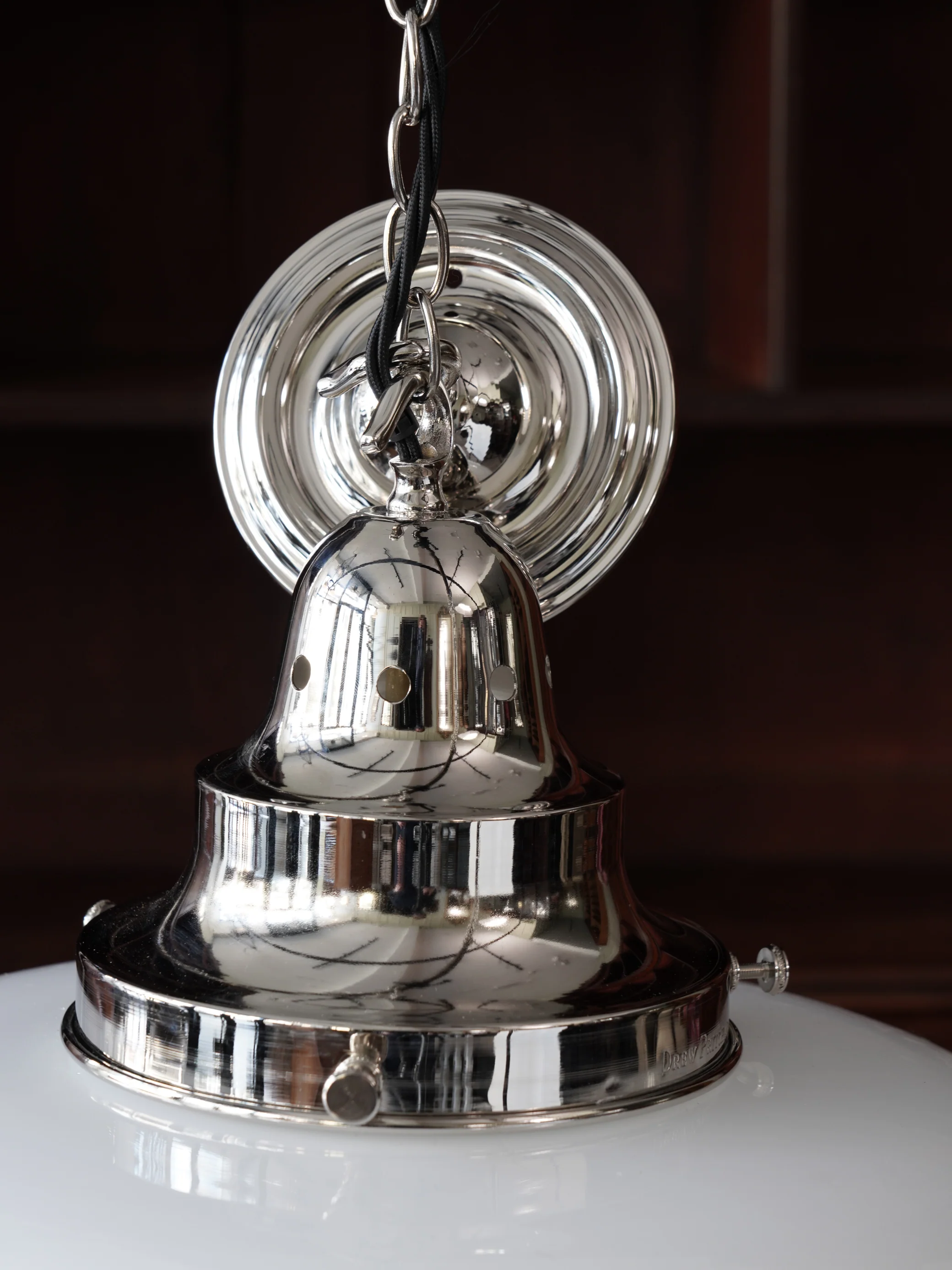 The Capel Bach Opaline Glass Pendant in Nickel - Image 5