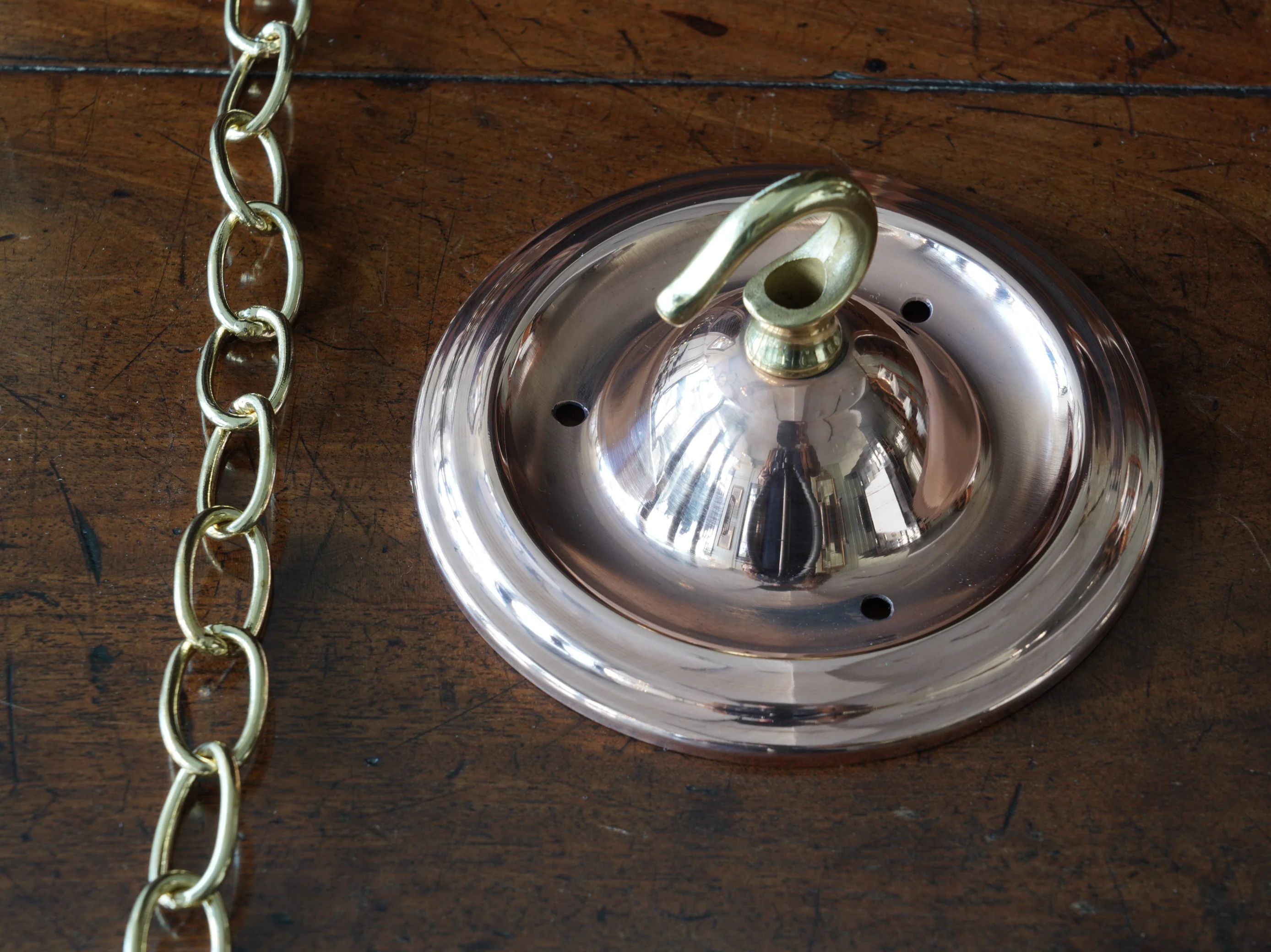 The Capel Bach Opaline Glass Pendant in Polished Copper - Image 14