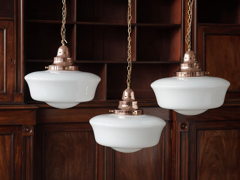 The Capel Bach Opaline Glass Pendant in Polished Copper - Image 5