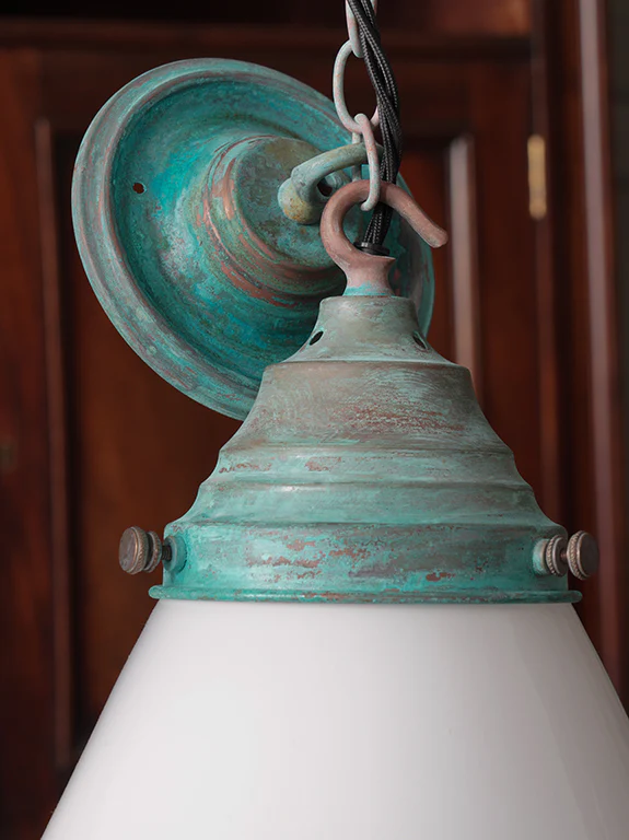 The Grace Opaline Glass Pendant Light in Verdigris - Image 10
