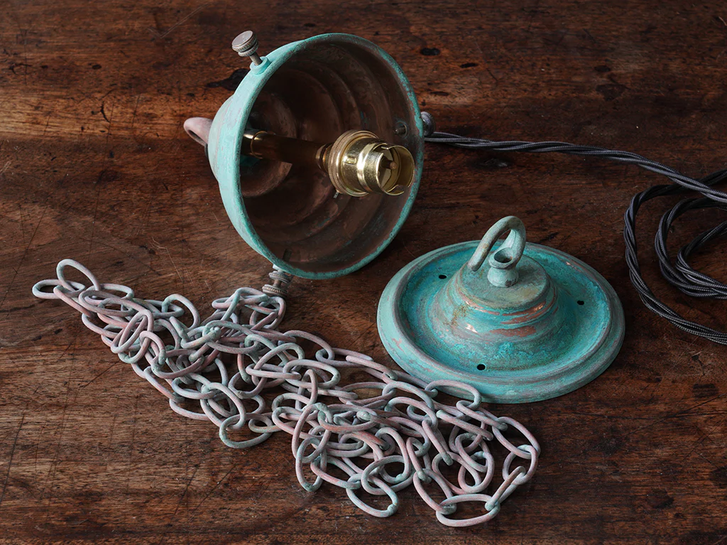The Grace Opaline Glass Pendant Light in Verdigris - Image 11