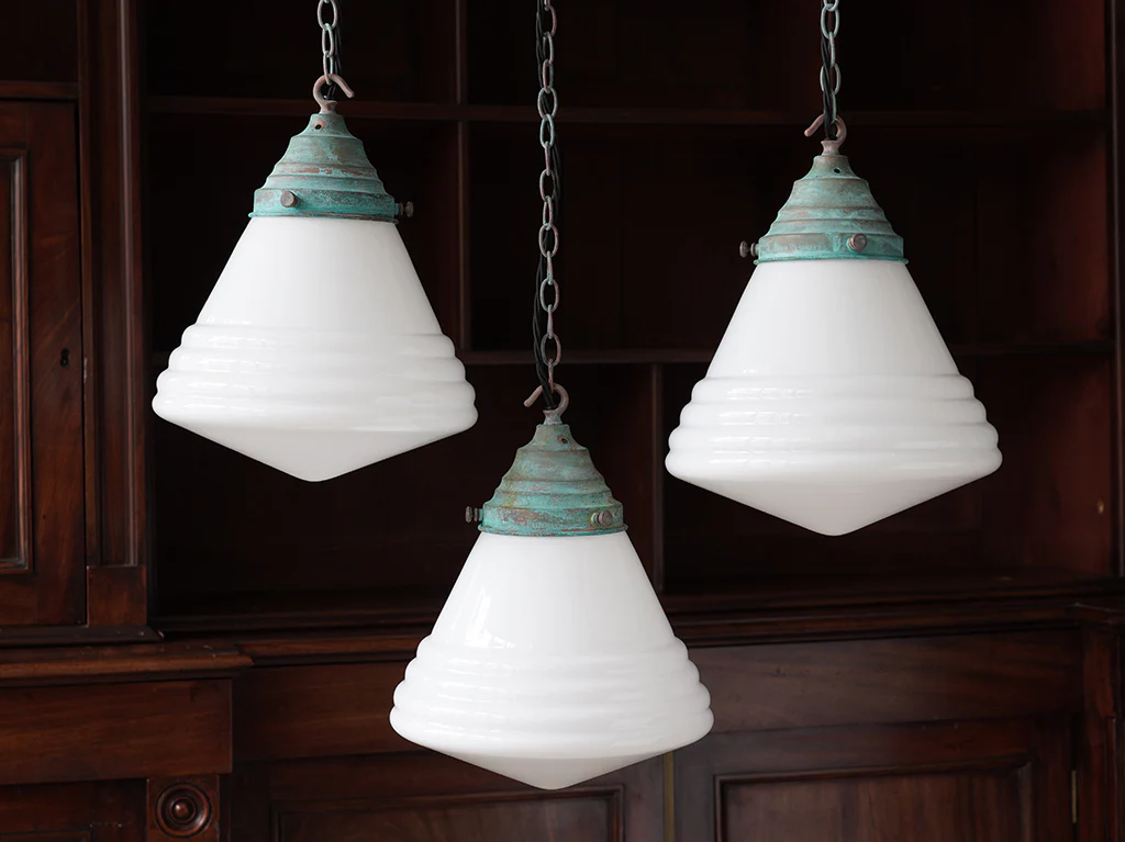 The Grace Opaline Glass Pendant Light in Verdigris - Image 6