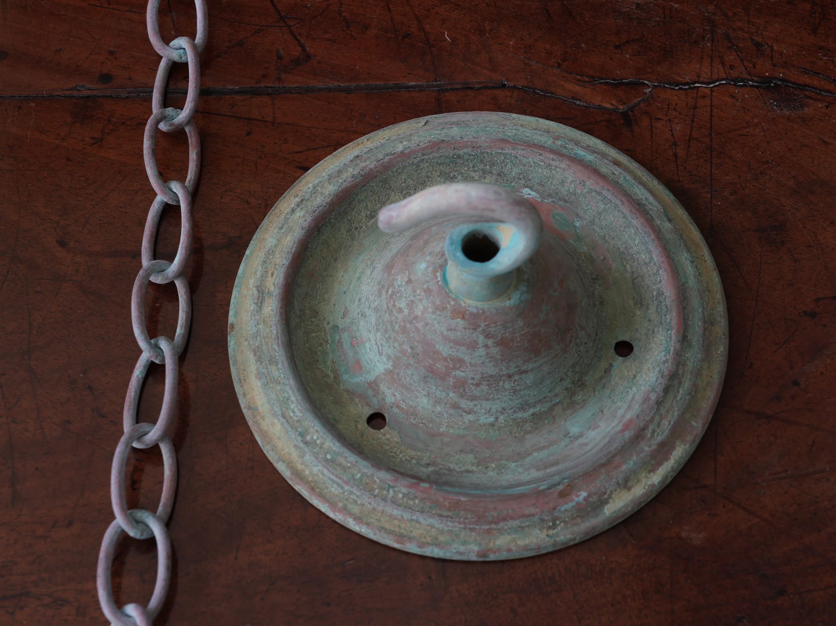 Ellis Opaline Glass Pendant Light in Verdigris - Image 9