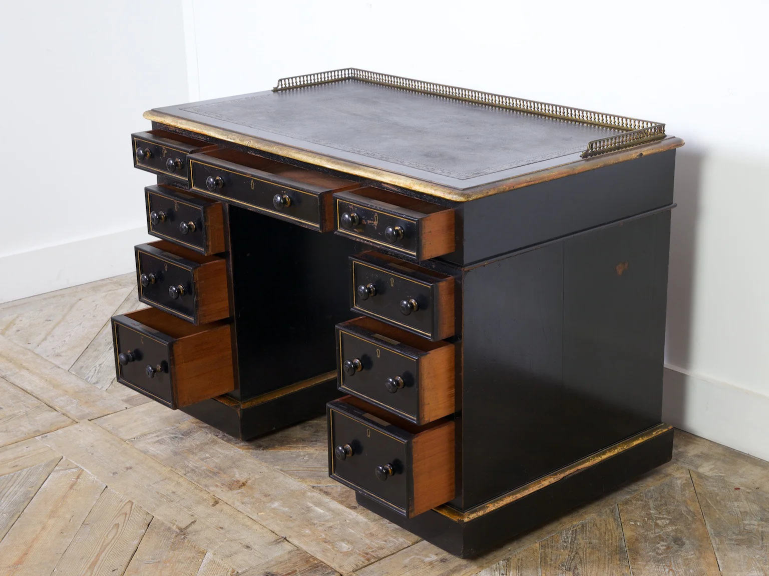 Ebonised & Gilt Desk - Image 6