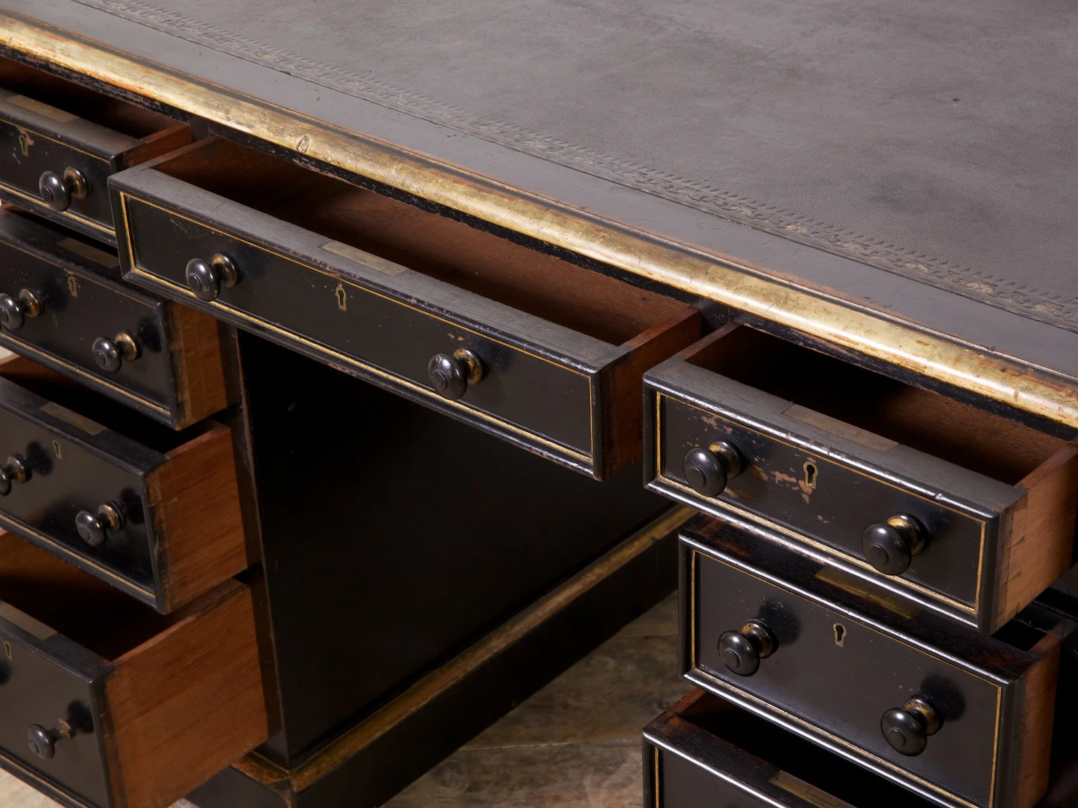 Ebonised & Gilt Desk - Image 8