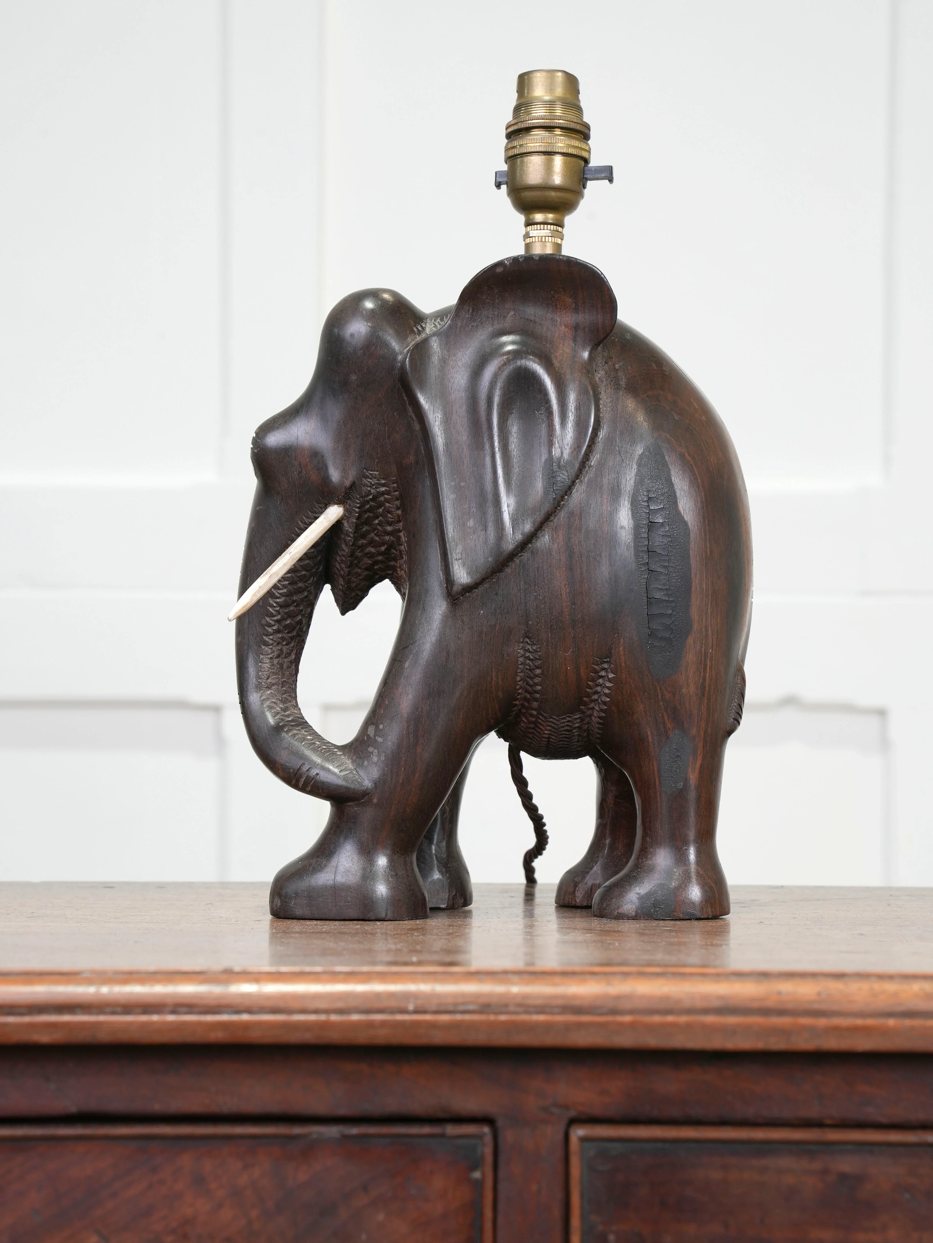A Rosewood Elephant Table Light - Image 4