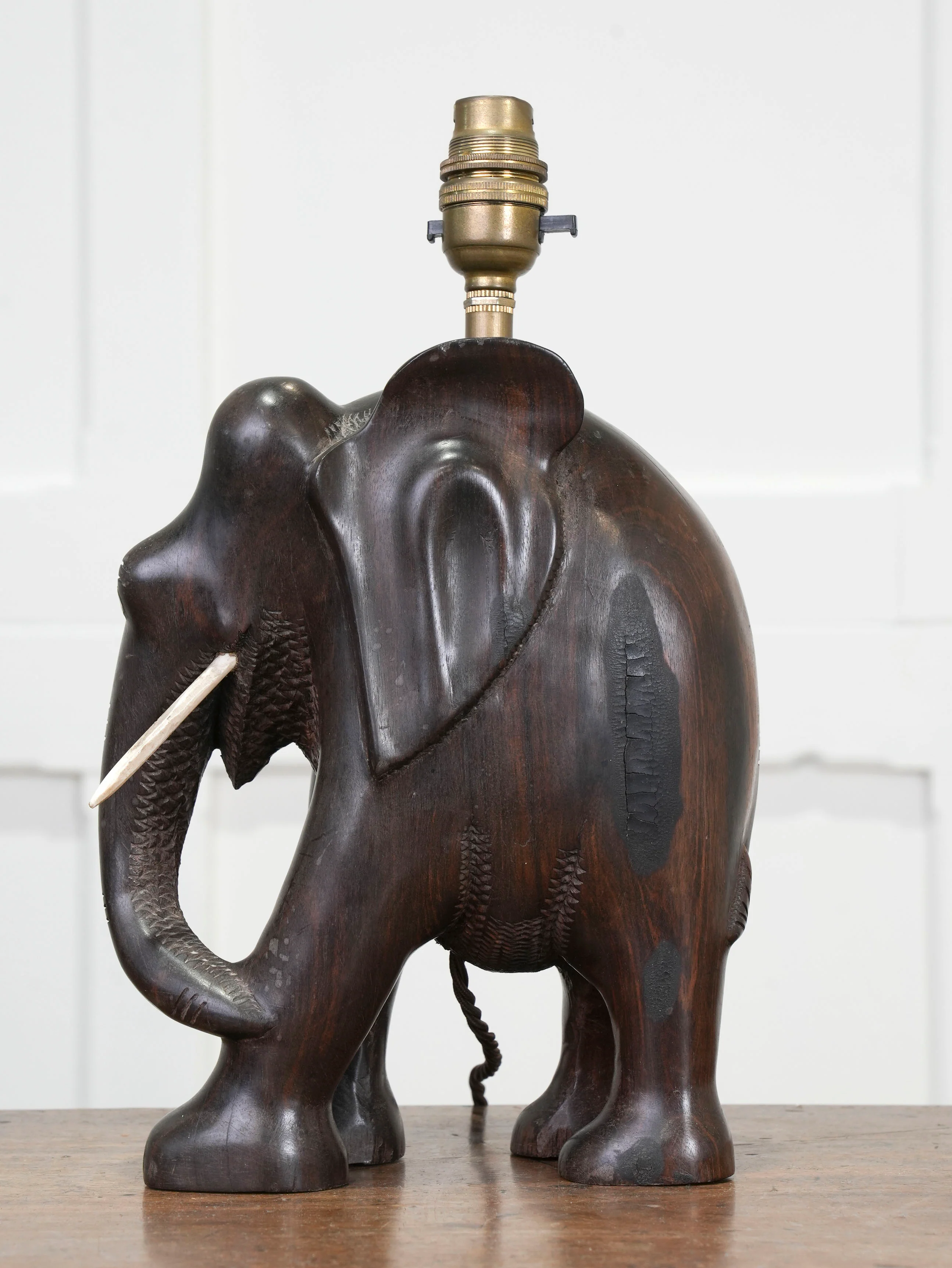 A Rosewood Elephant Table Light - Image 5