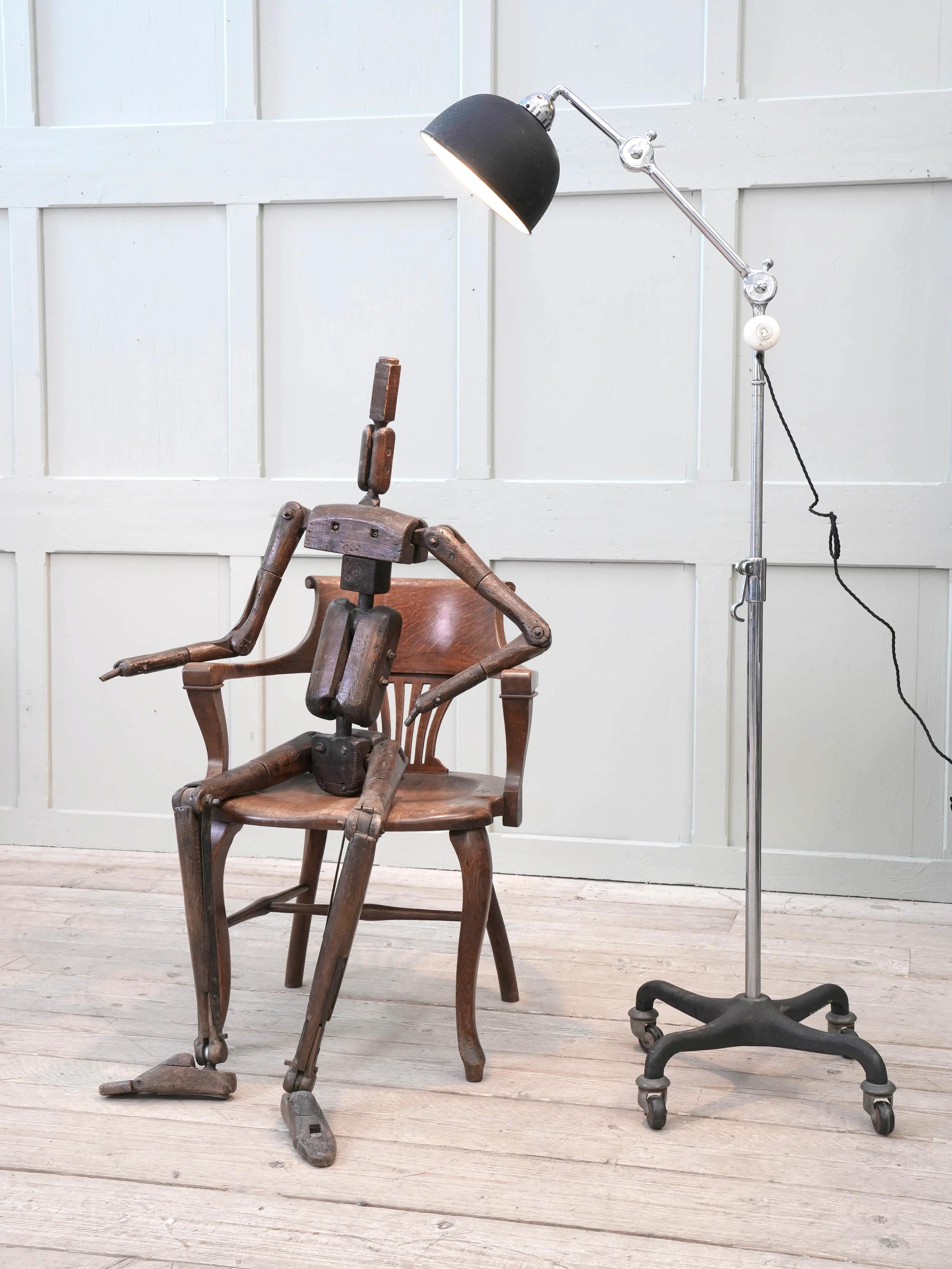 An Adjustable Nickel Plated Floor Lamp - Image 2