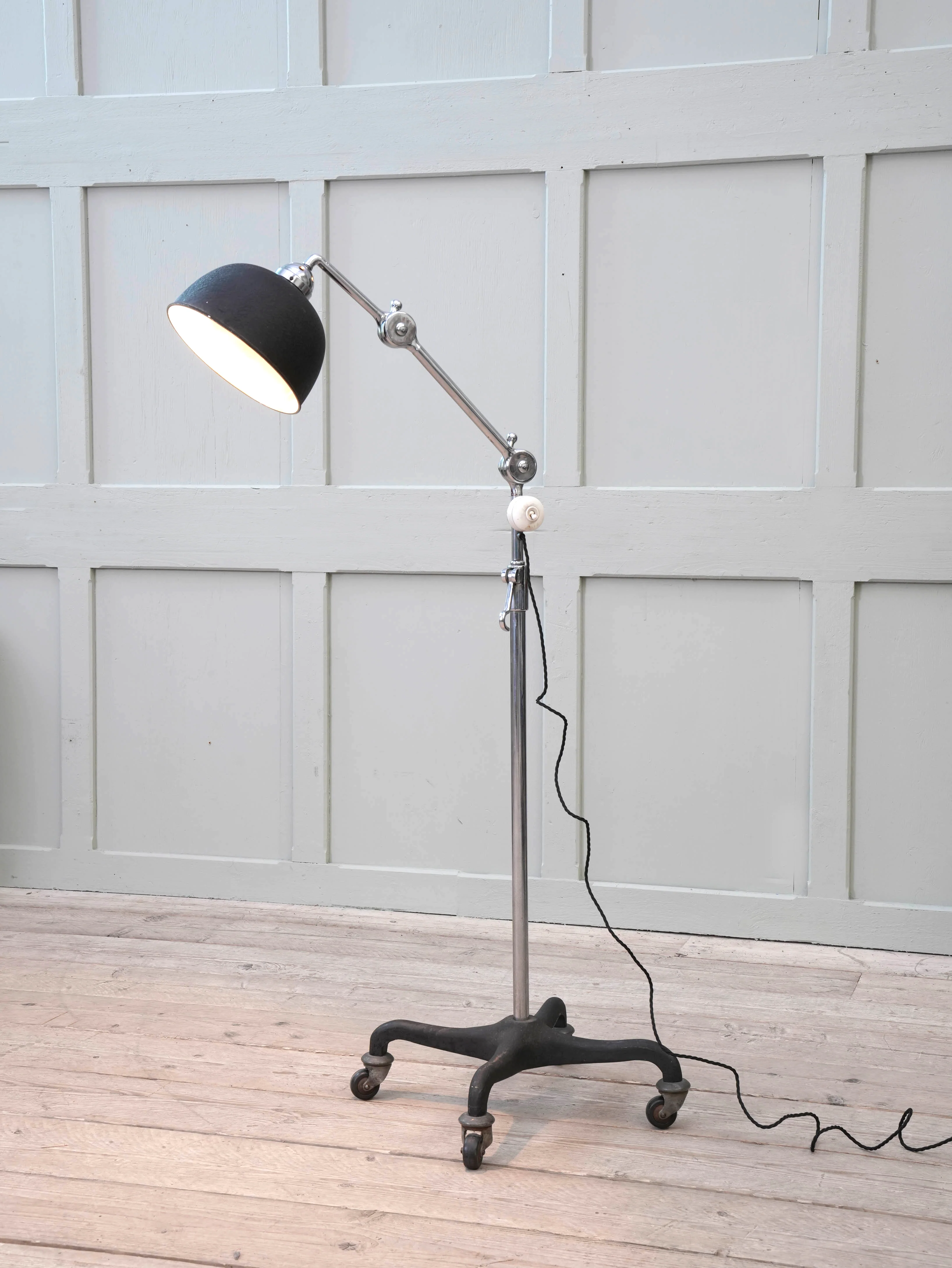 An Adjustable Nickel Plated Floor Lamp - Image 5