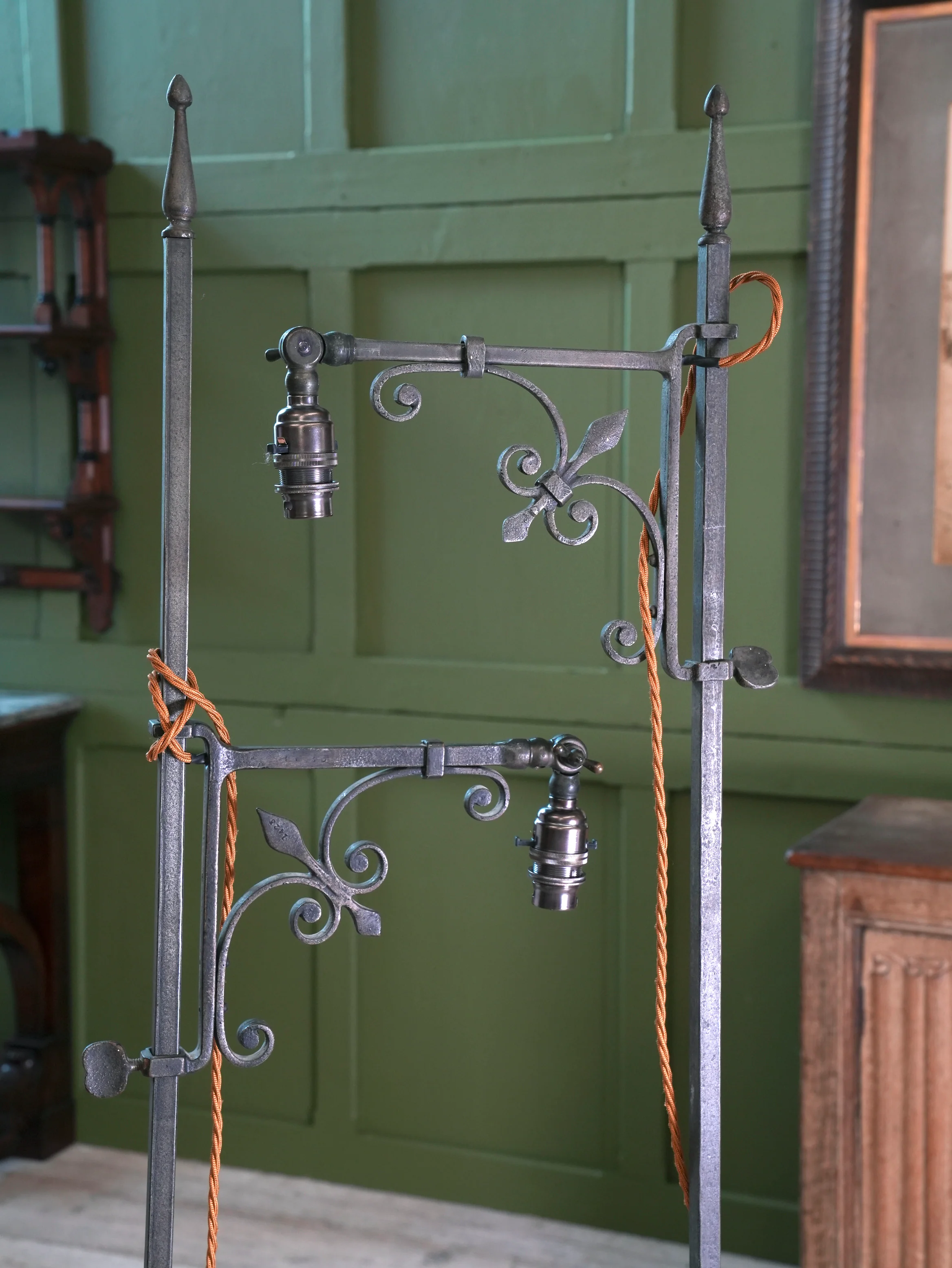 A Pair of Wrought Iron Floor Lamps - Image 5
