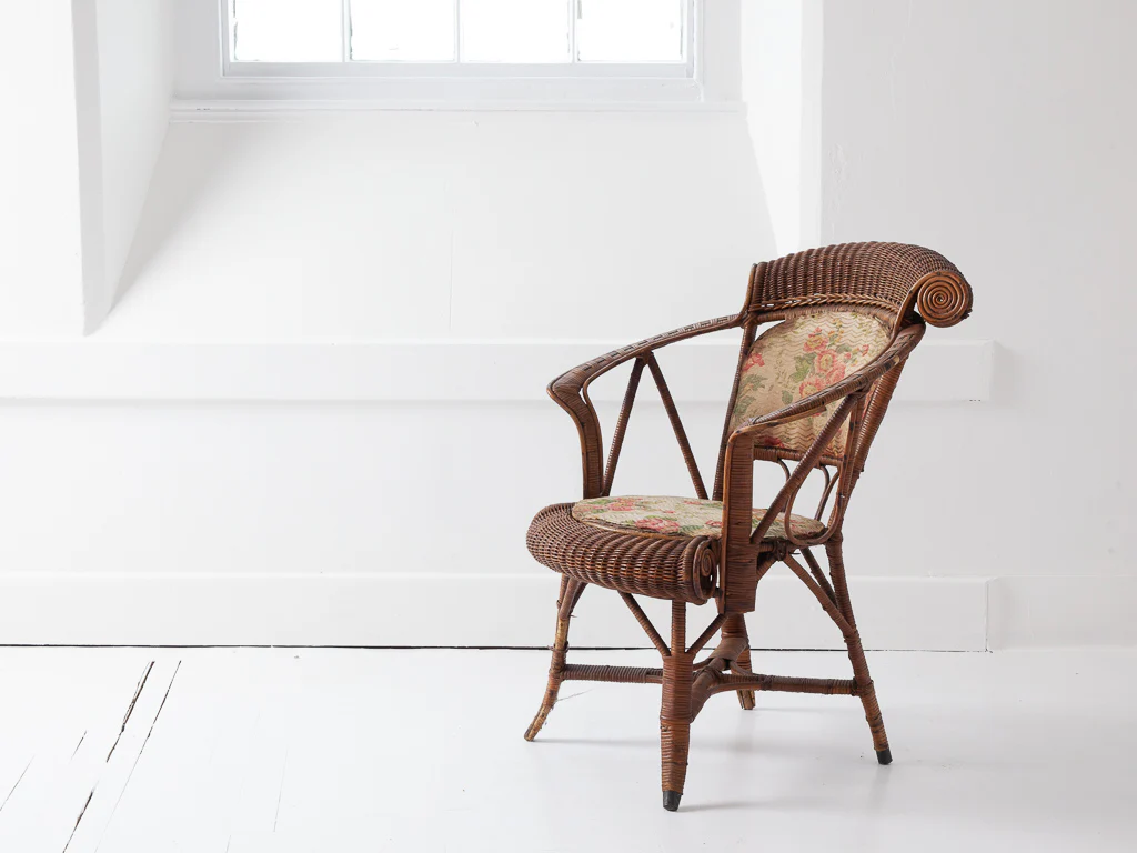 Scrolled Canework Open Armchair - Image 4