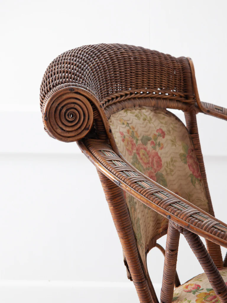 Scrolled Canework Open Armchair - Image 7