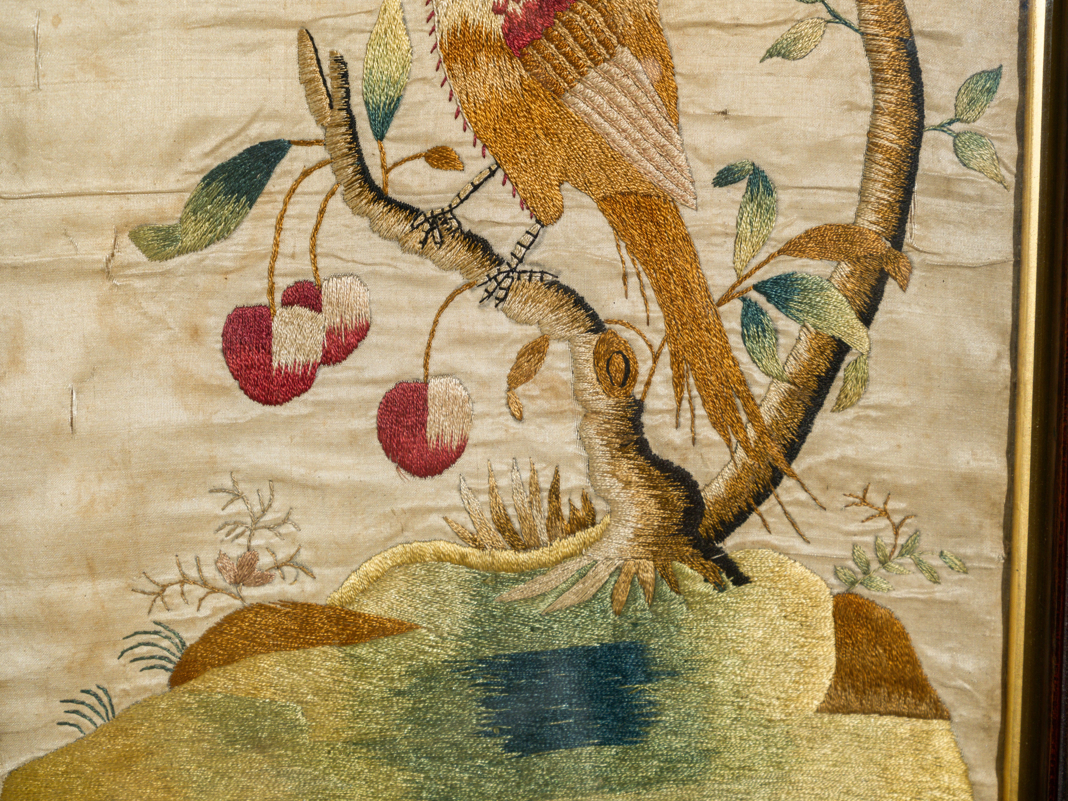 An 18th Century Framed Exotic Bird Silkwork - Image 8