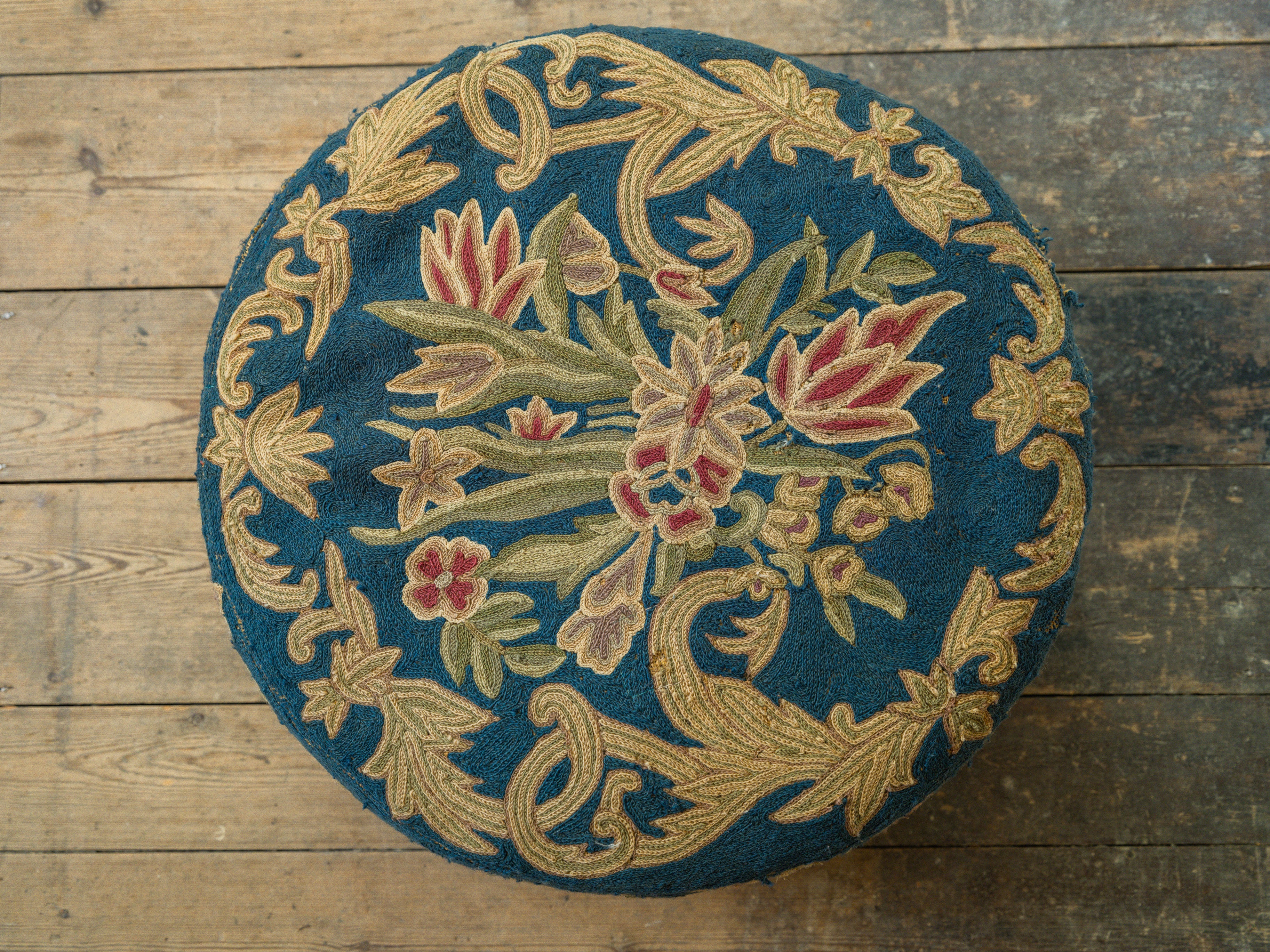 A 19th Century Crewel Work Pouffe - Image 4