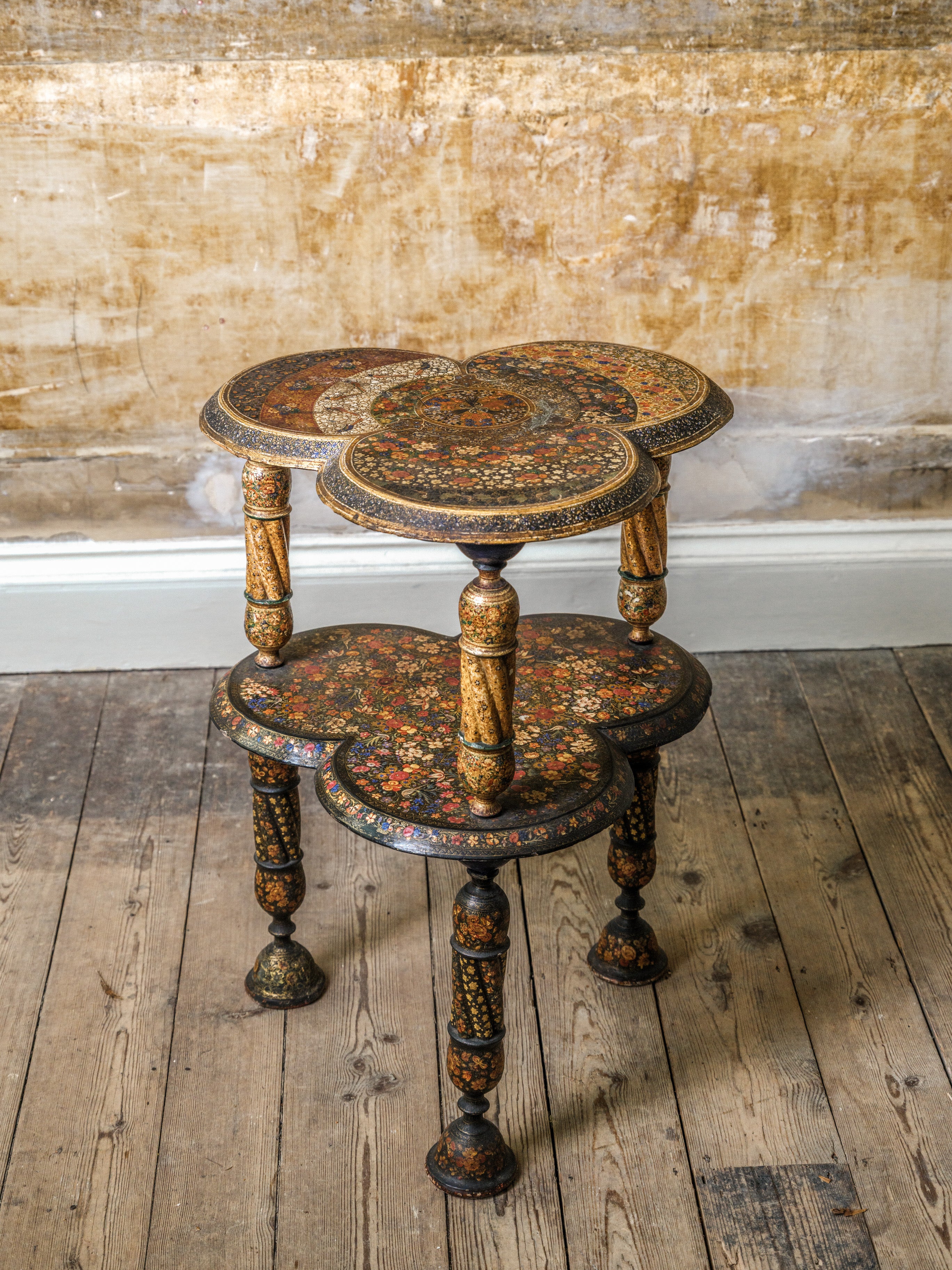 Kashmiri Polychrome-Laquered Side Table - Image 3