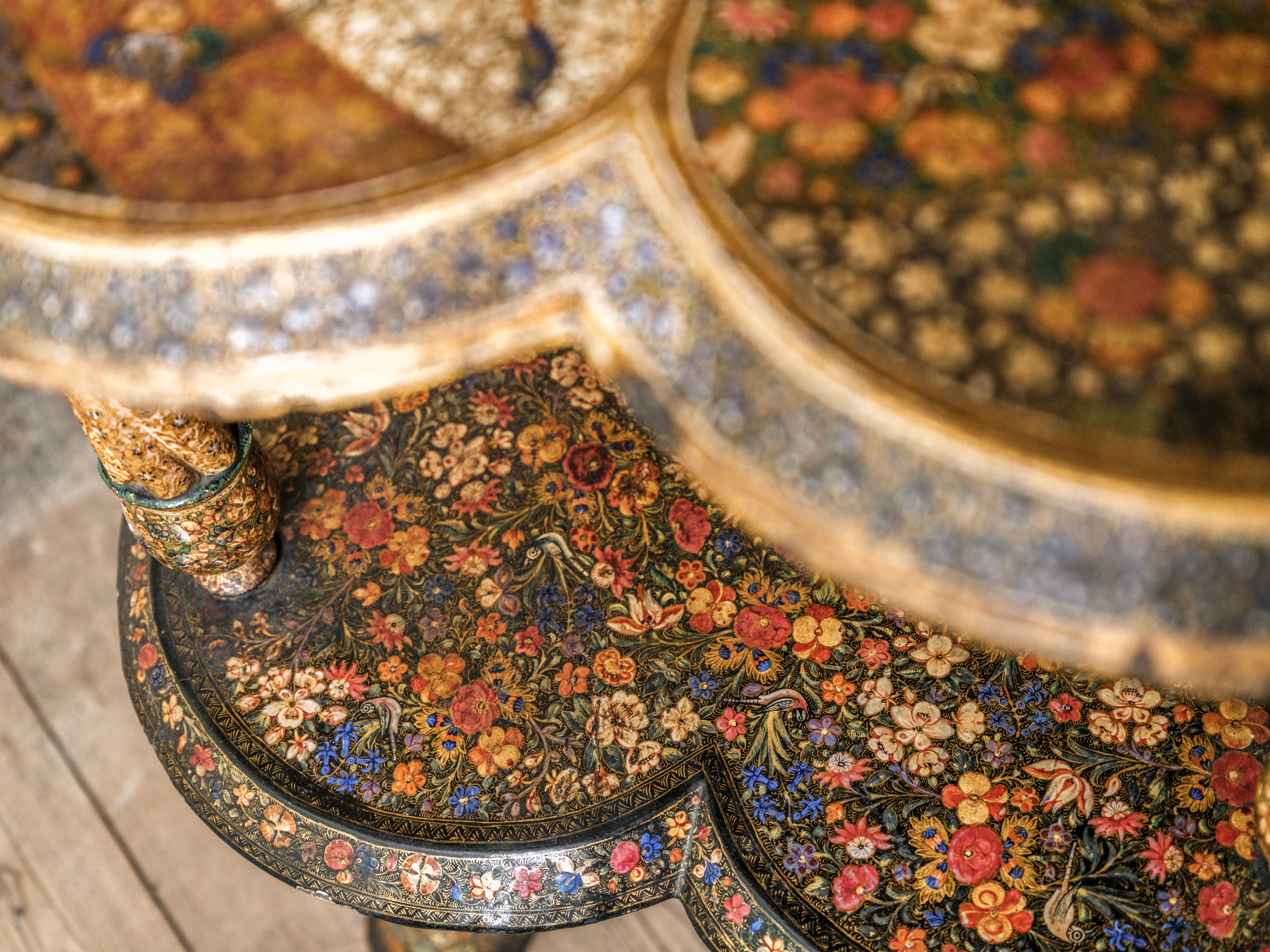 Kashmiri Polychrome-Laquered Side Table - Image 7