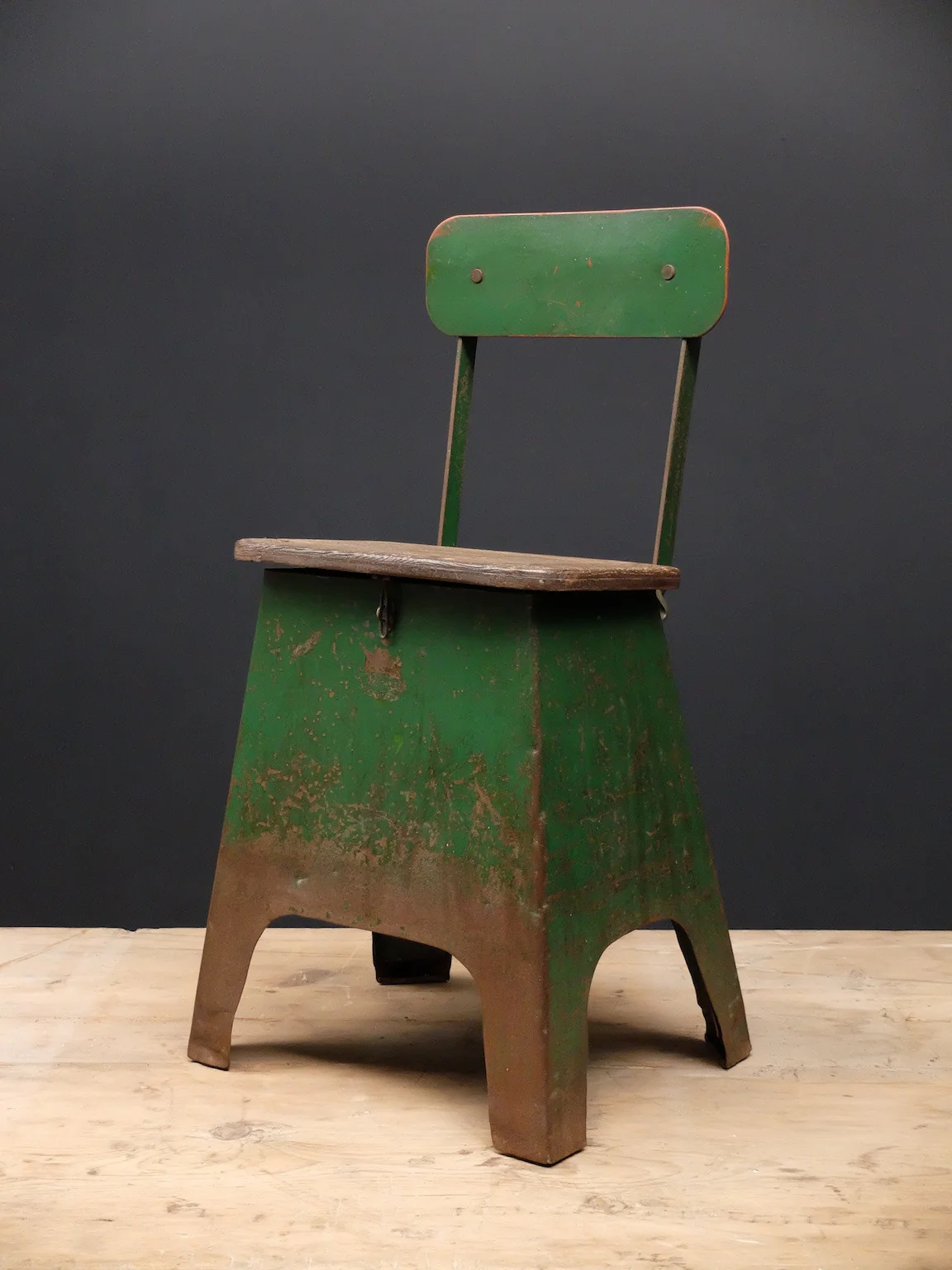 Painted Steel Industrial Chair - Image 3