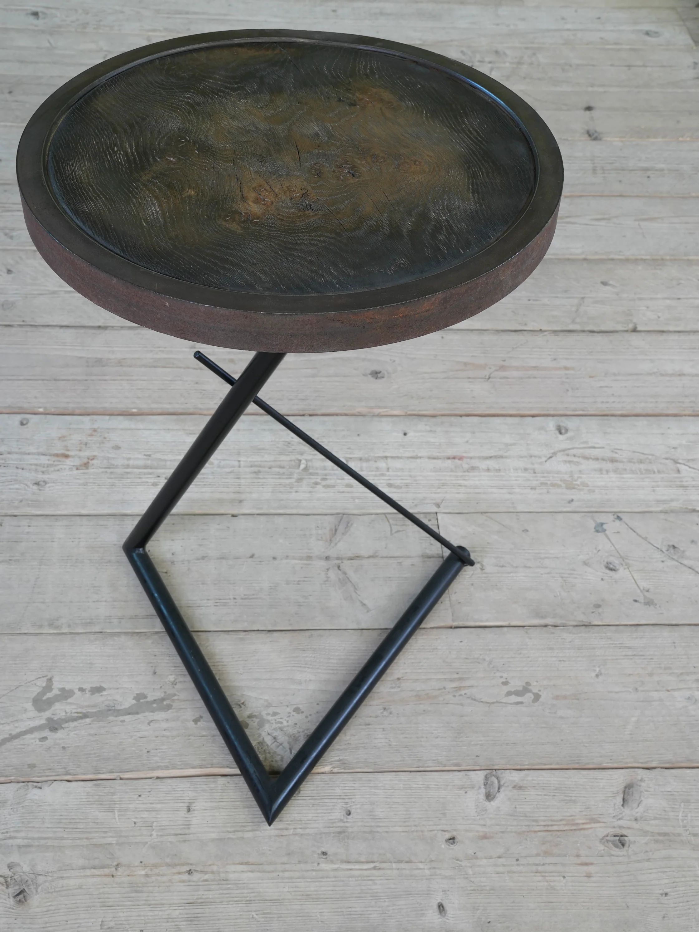 Steel & Oak Side Table - Image 3