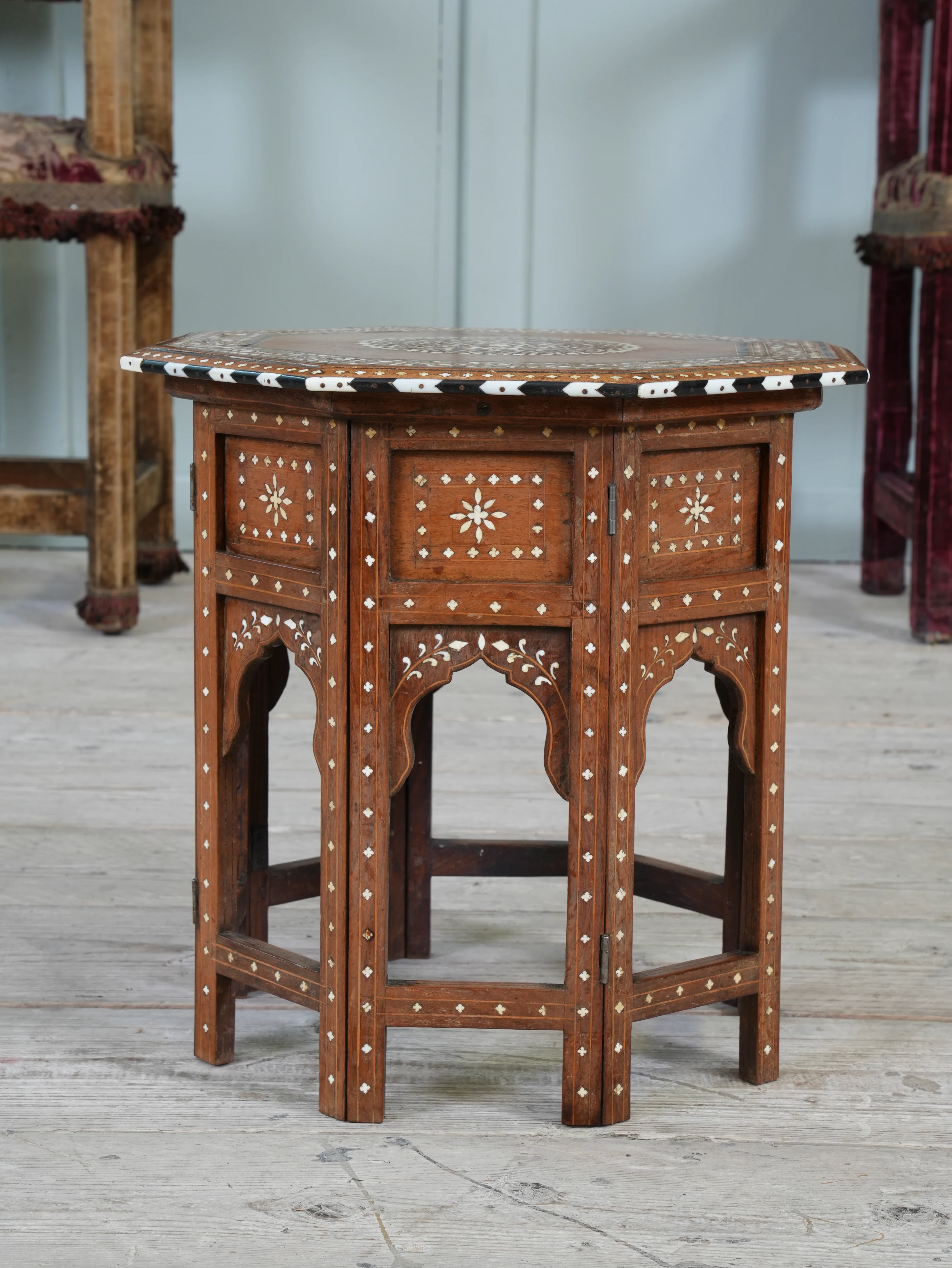 A Bone & Ebony Inlaid Hoshiarpur Table - Image 3