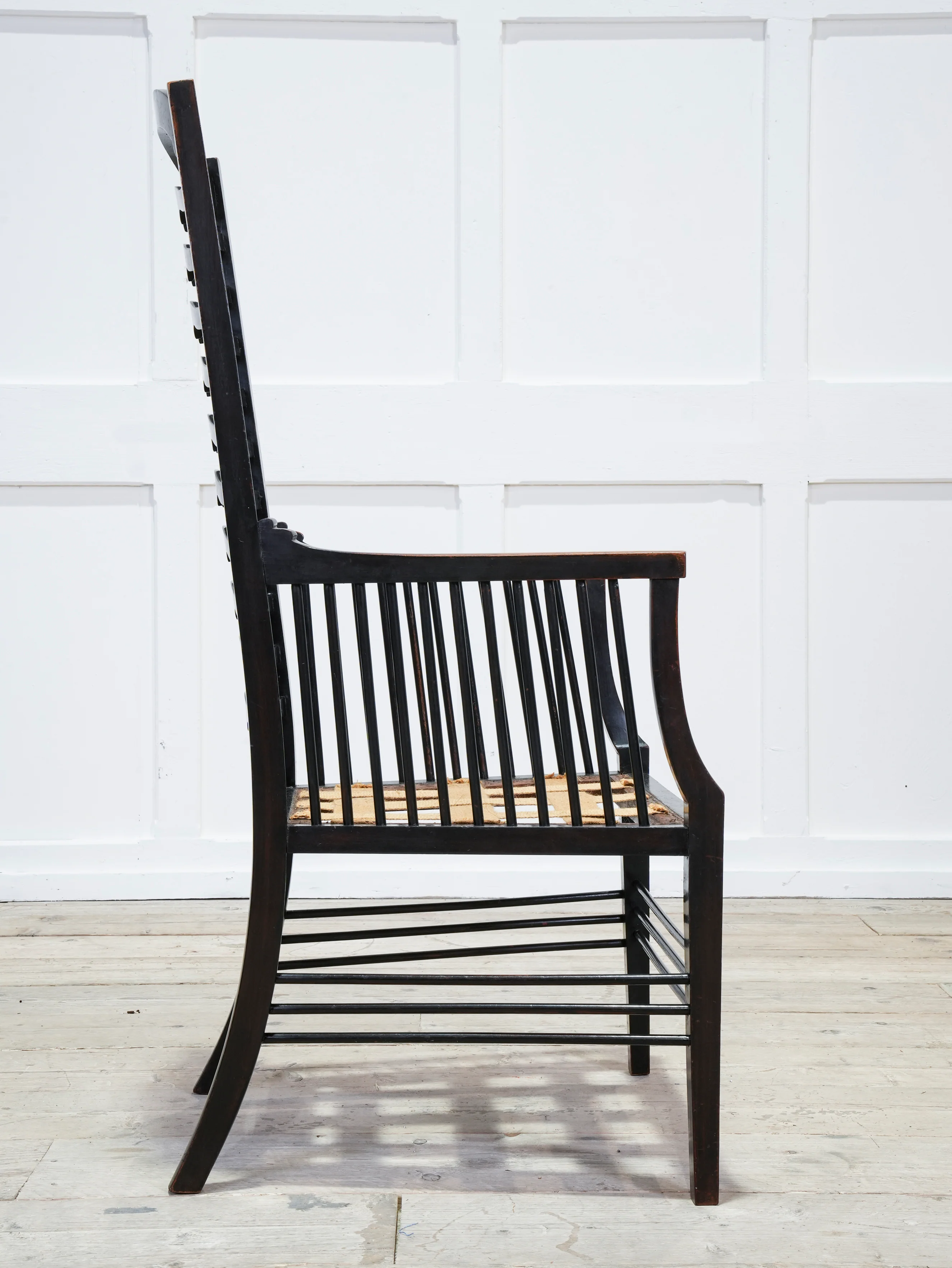An Ebonised Ladder Back Arm Chair - Image 8