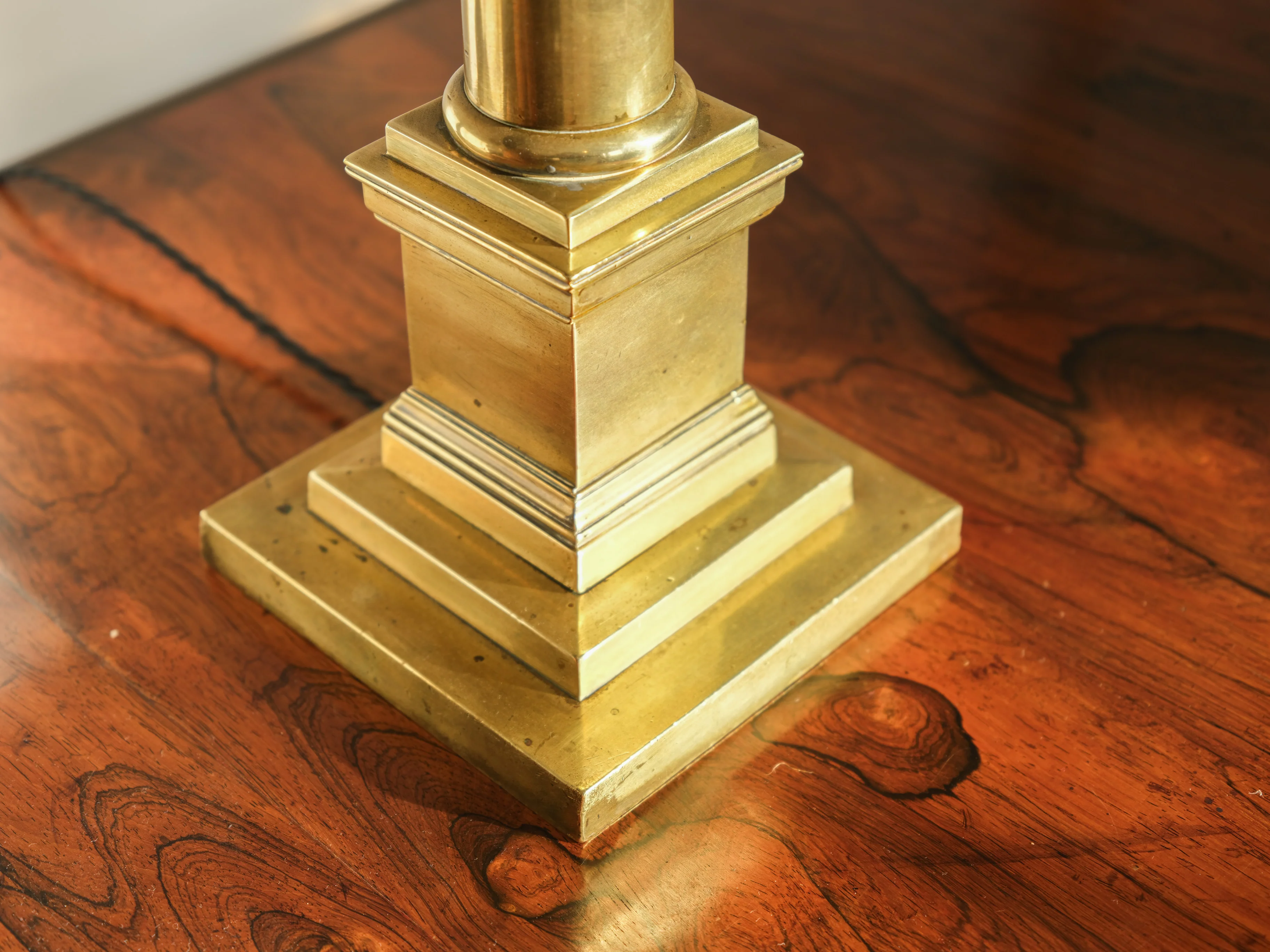 A 19th Century Brass Column Table Lamp - Image 3