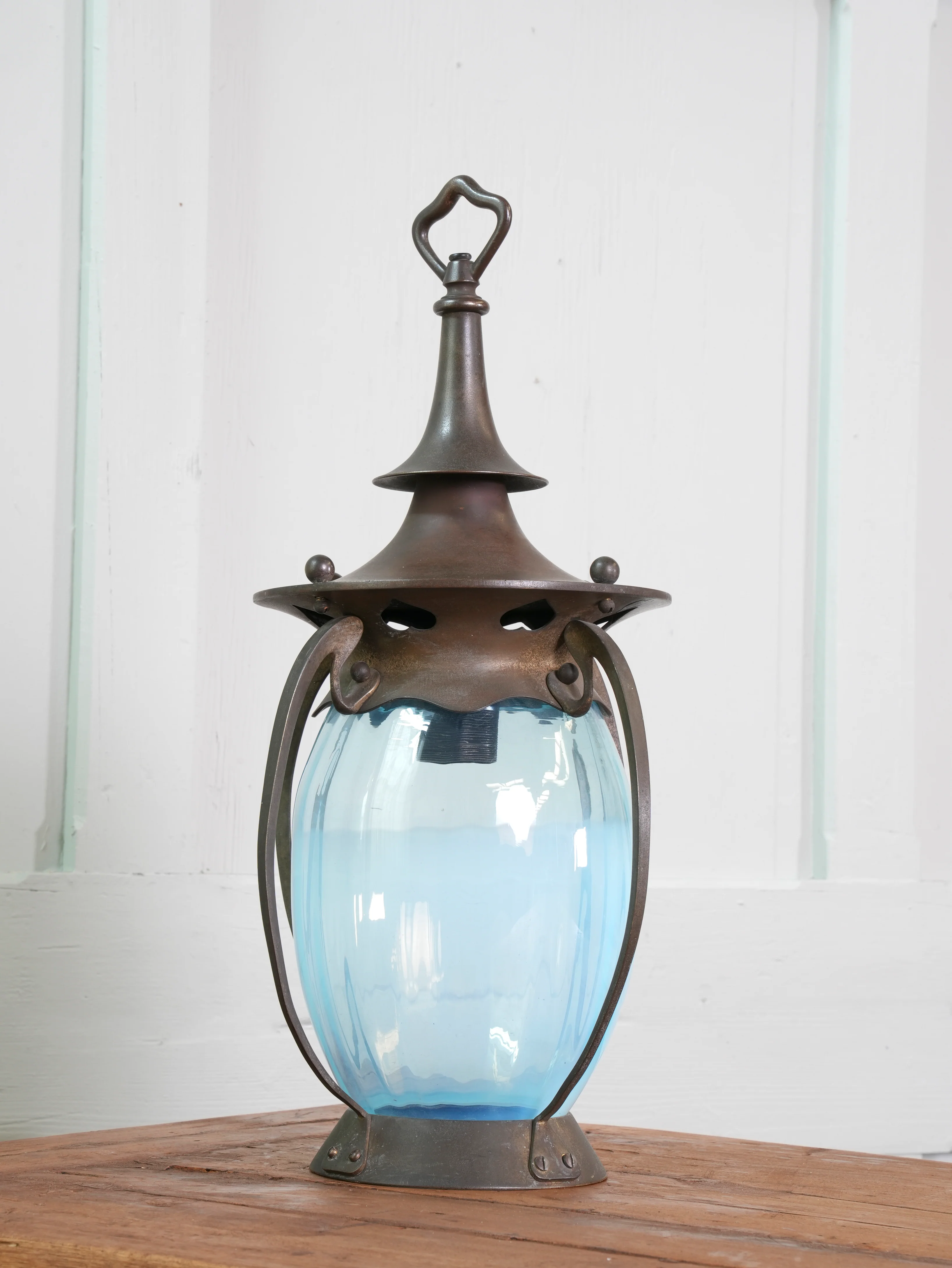 A Brass Arts & Crafts Hall Lantern - Image 3