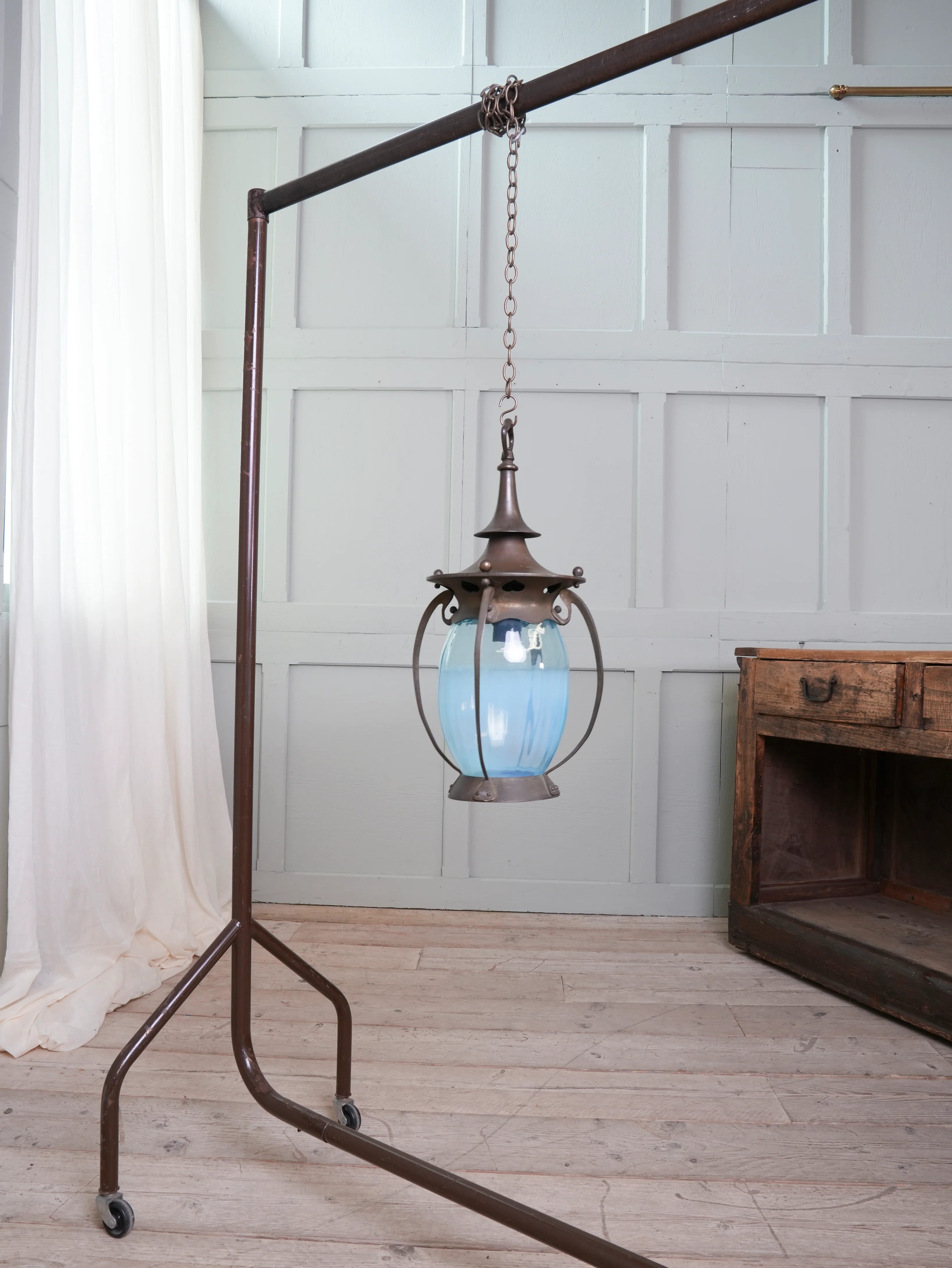 A Brass Arts & Crafts Hall Lantern - Image 4