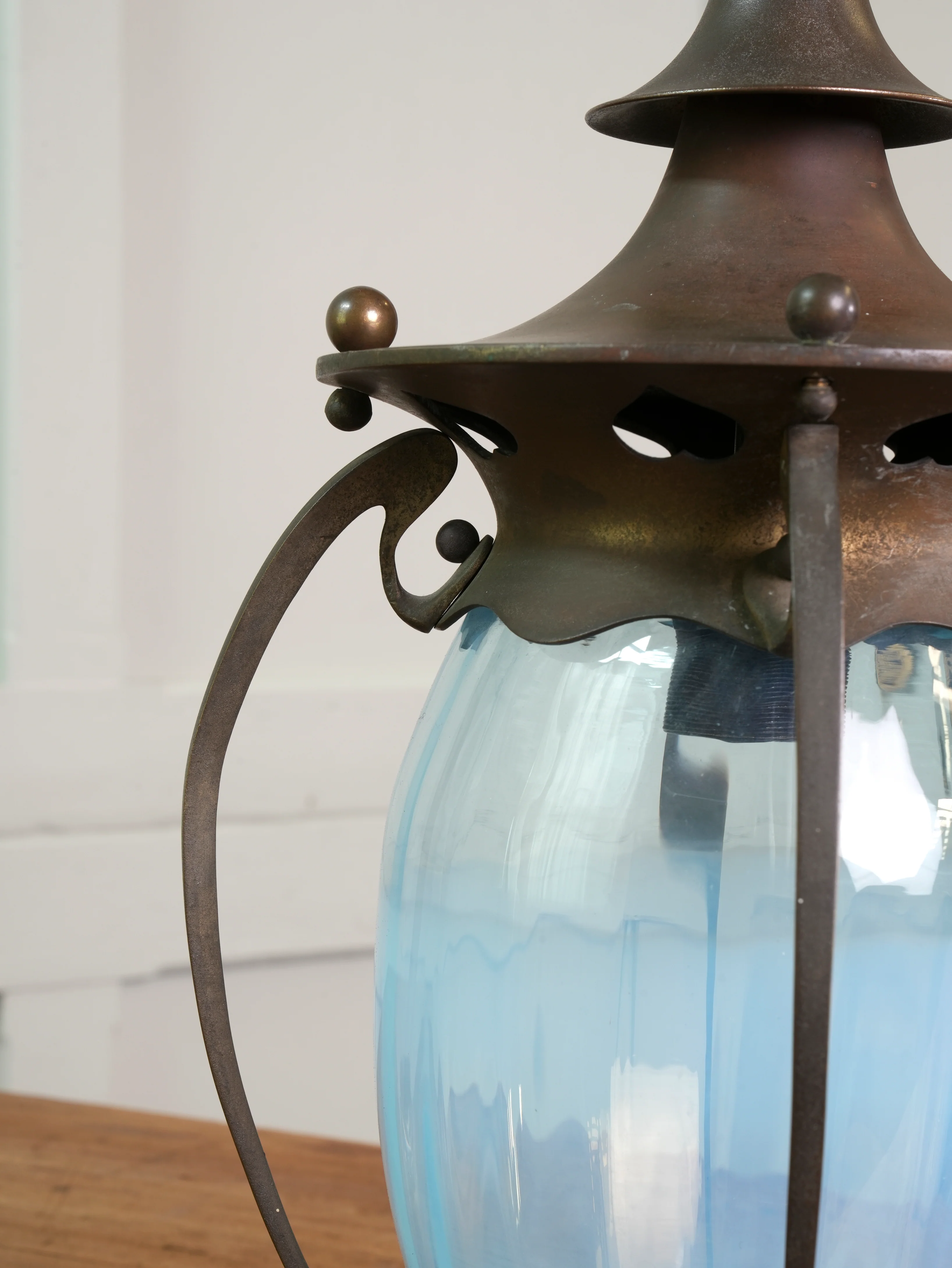 A Brass Arts & Crafts Hall Lantern - Image 9