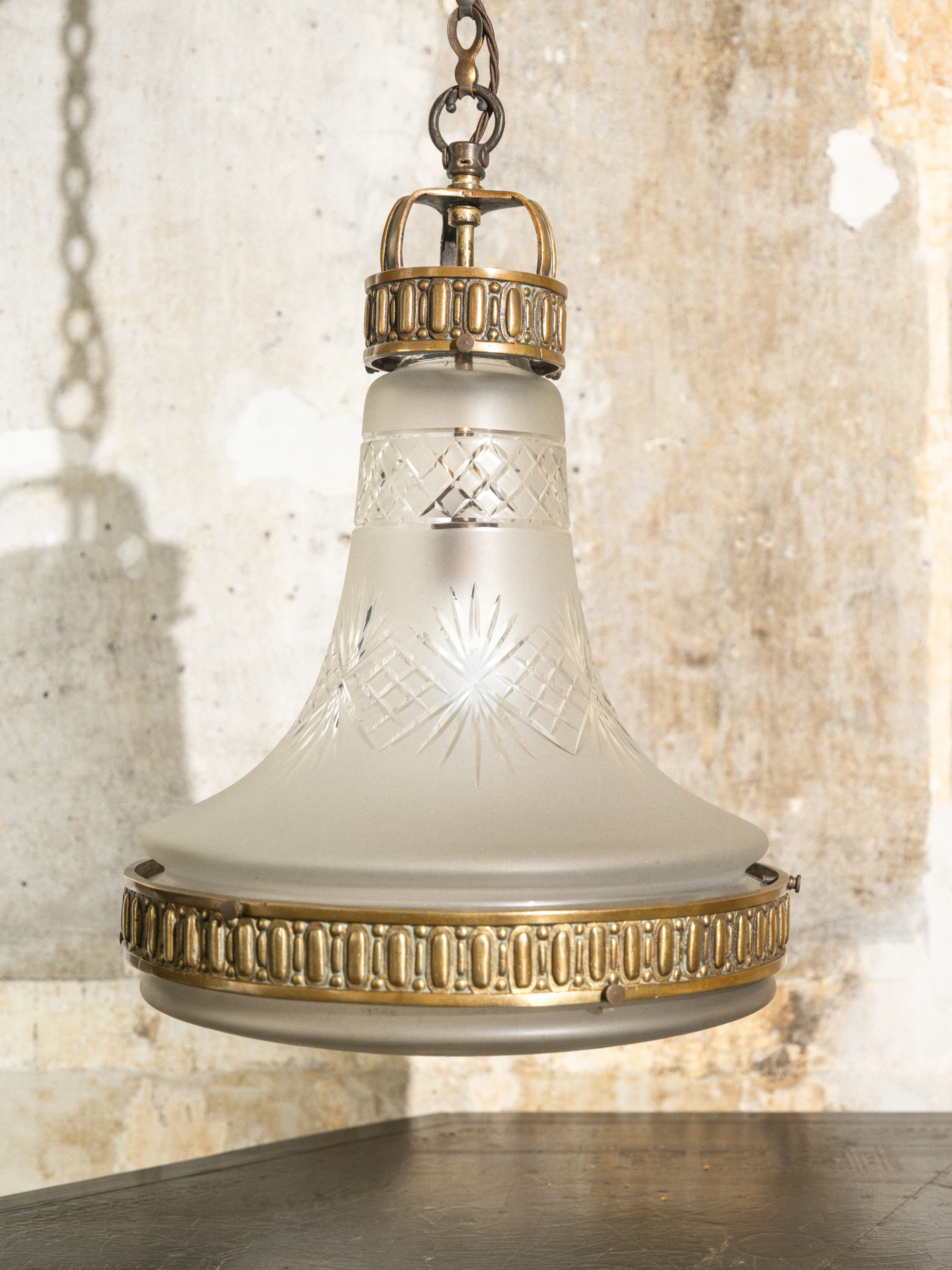 A Brilliant Cut Glass Brutalist Ceiling Light - Image 3