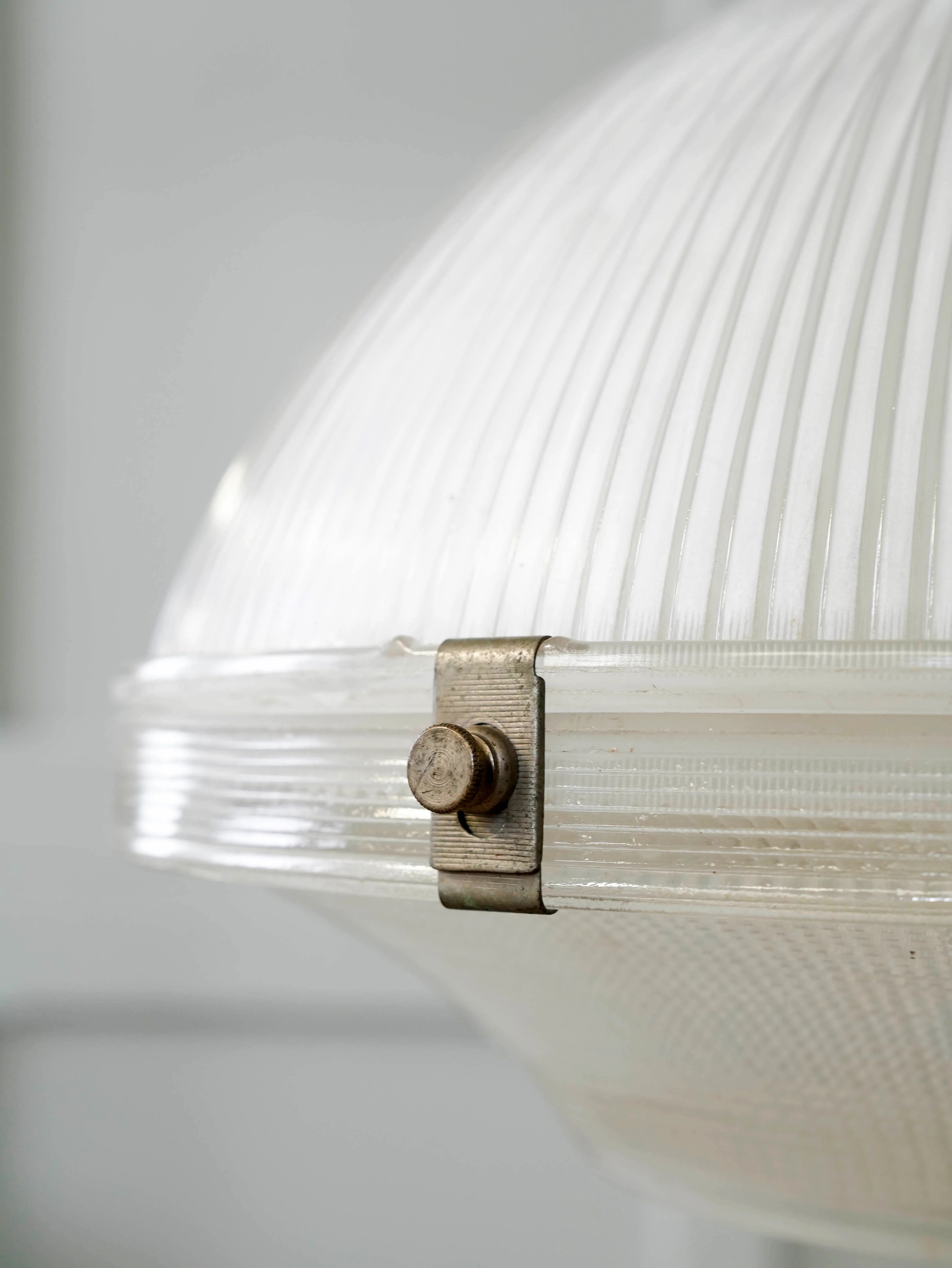 A Large Holophane Prismatic Glass Pendant Light - Image 6