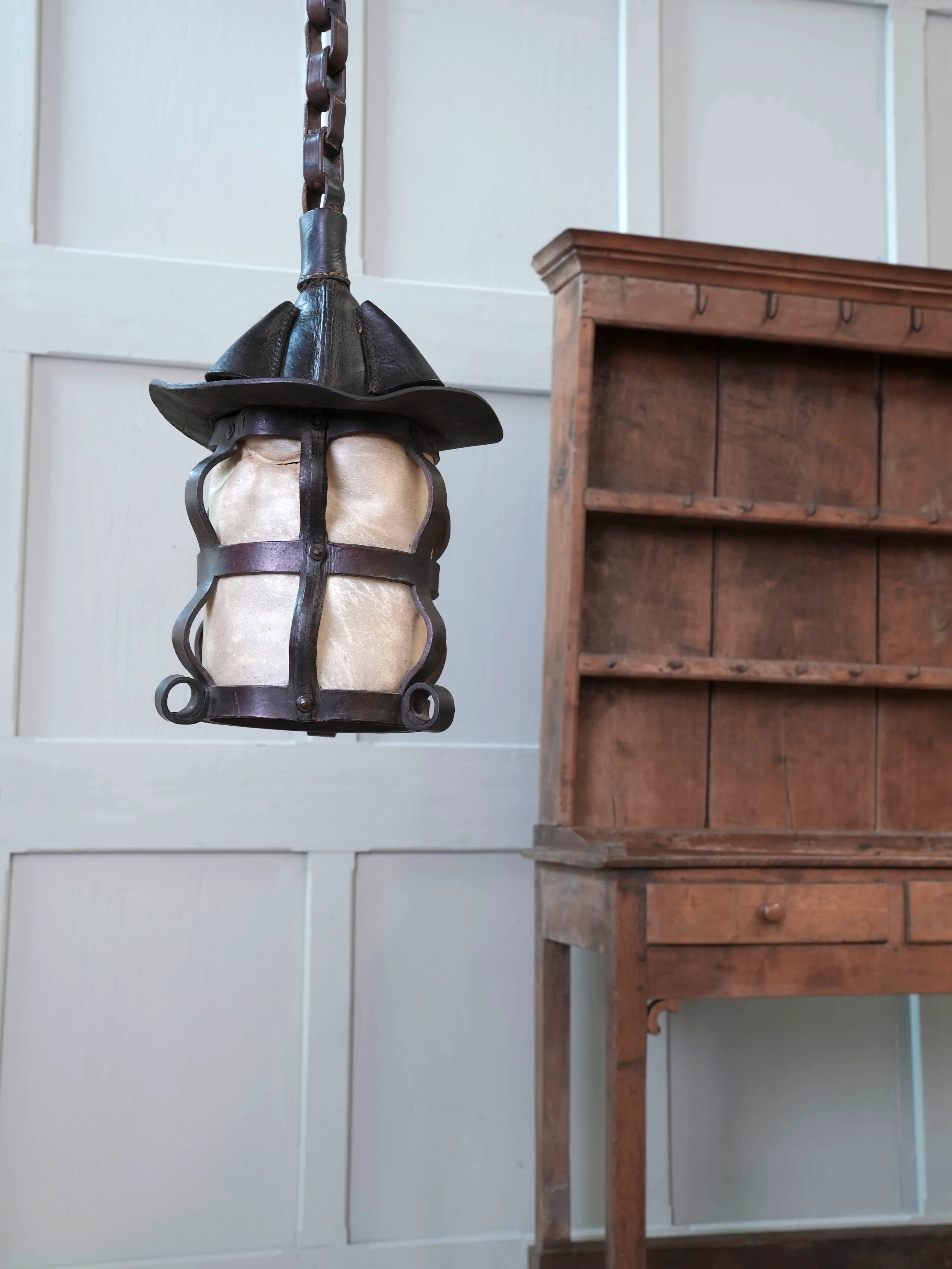 A Leather & Velum Lantern - Image 3