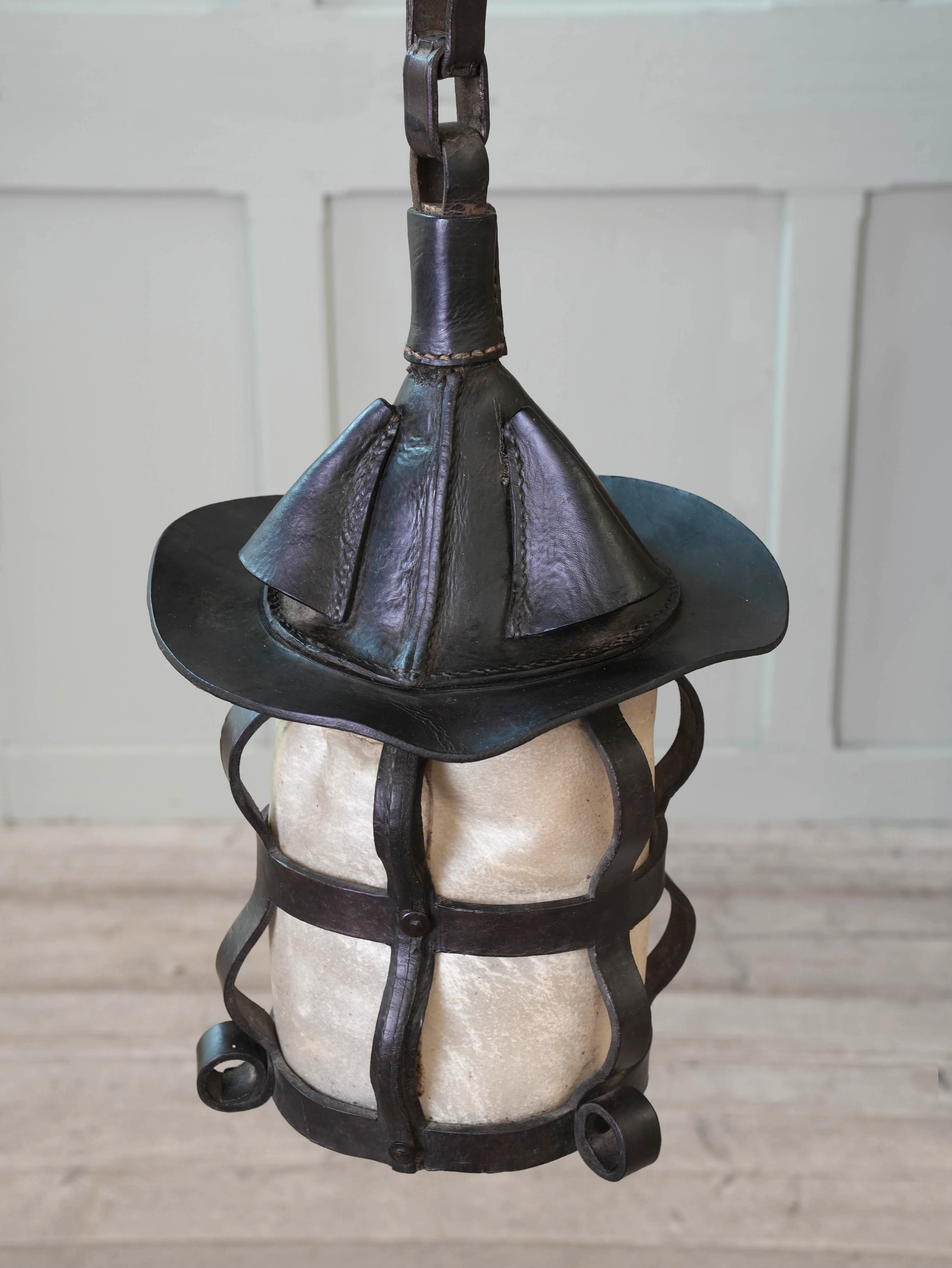 A Leather & Velum Lantern - Image 7
