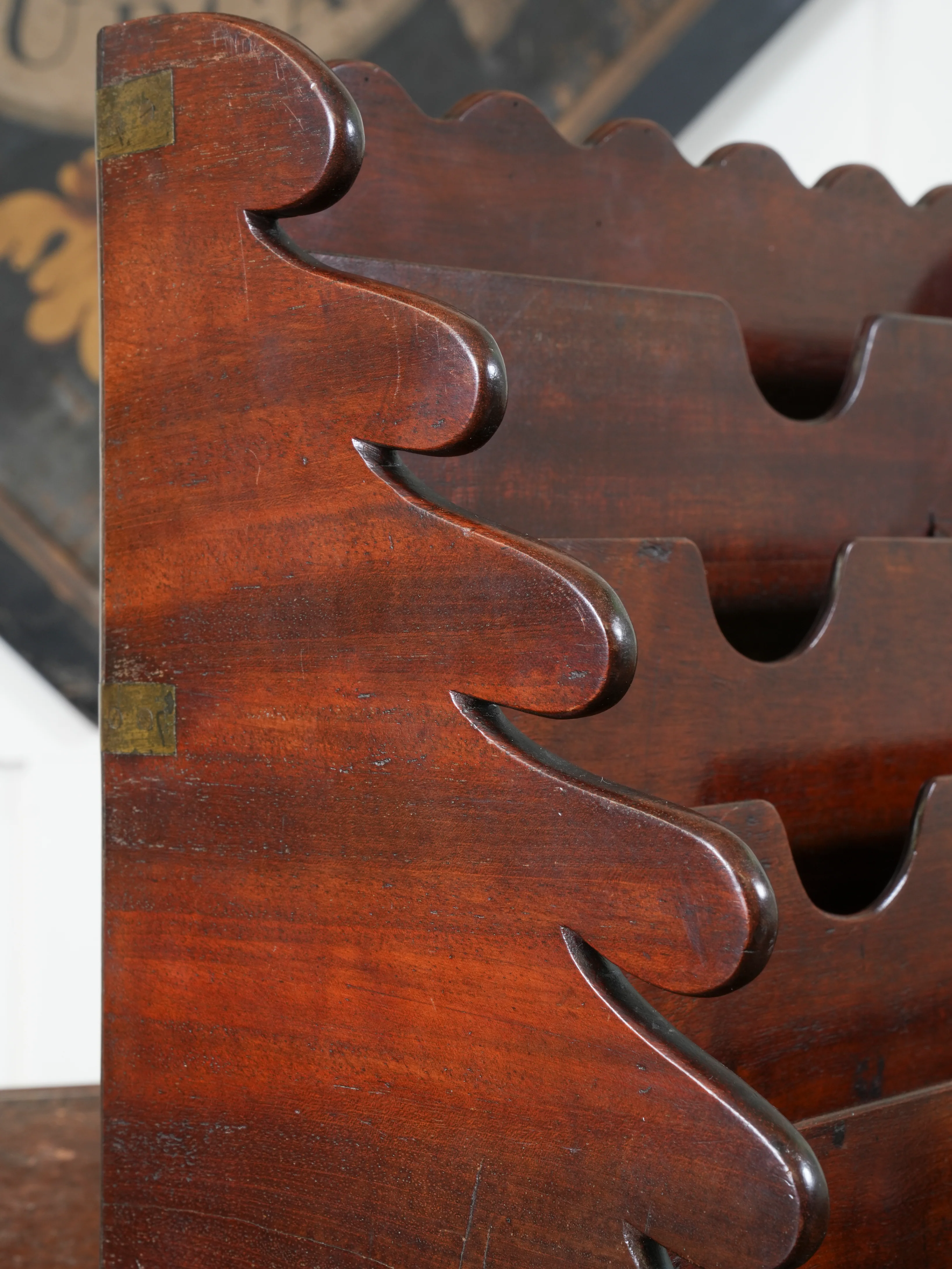 A Brass Bound Mahogany Campaign Desk Top Stationary Rack - Image 9
