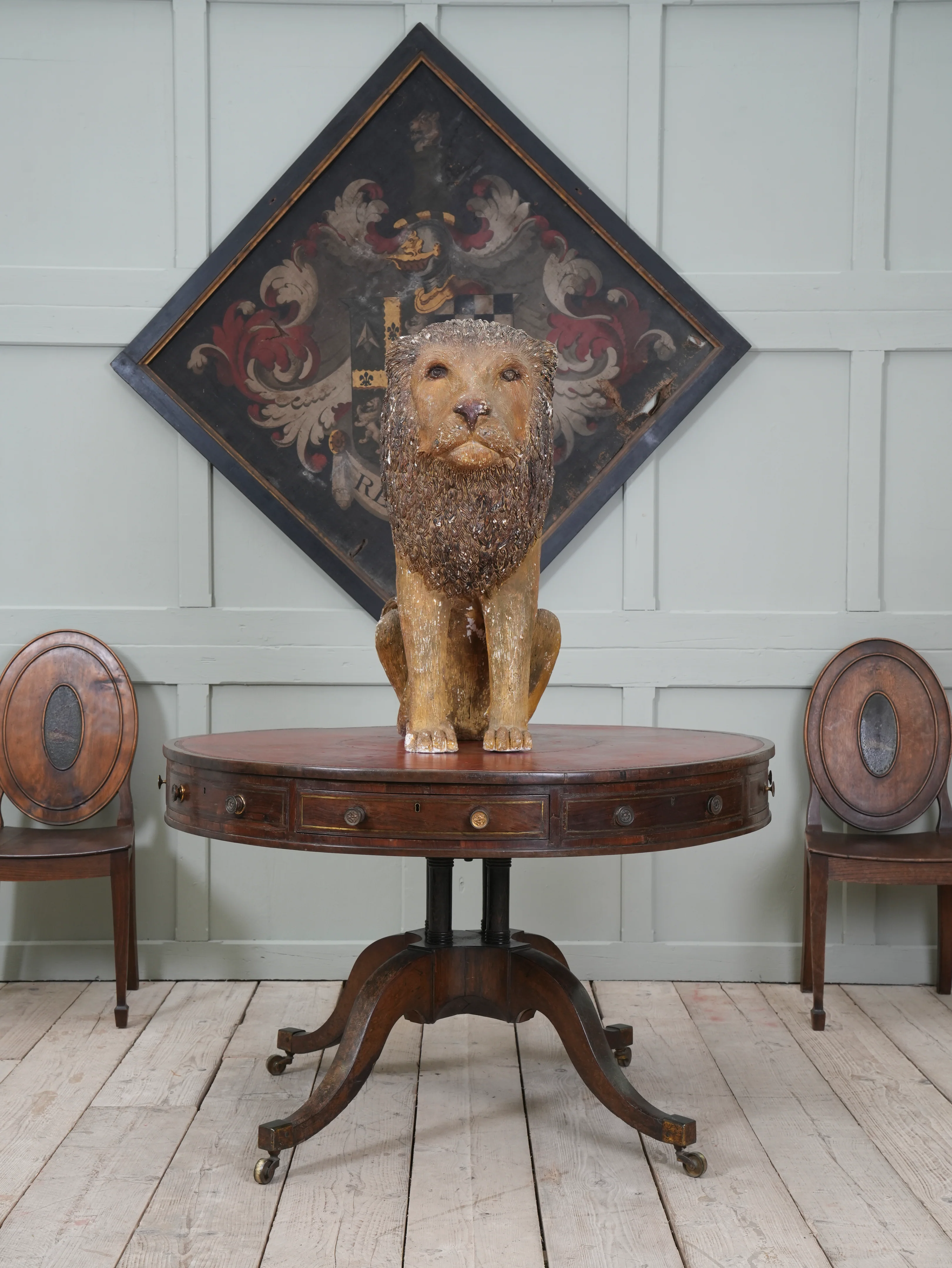 A Painted Plaster Seated Lion - Image 2