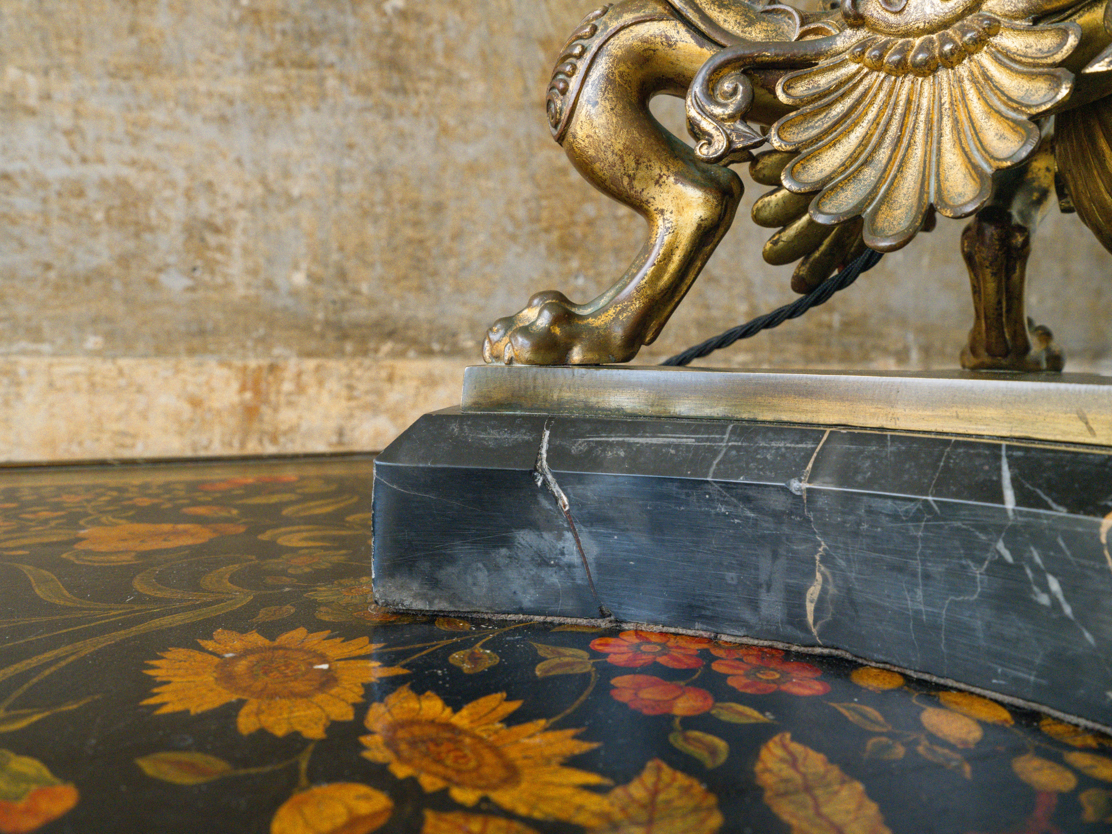 A Gilt Bronze & Scagliola Table Lamp - Image 7