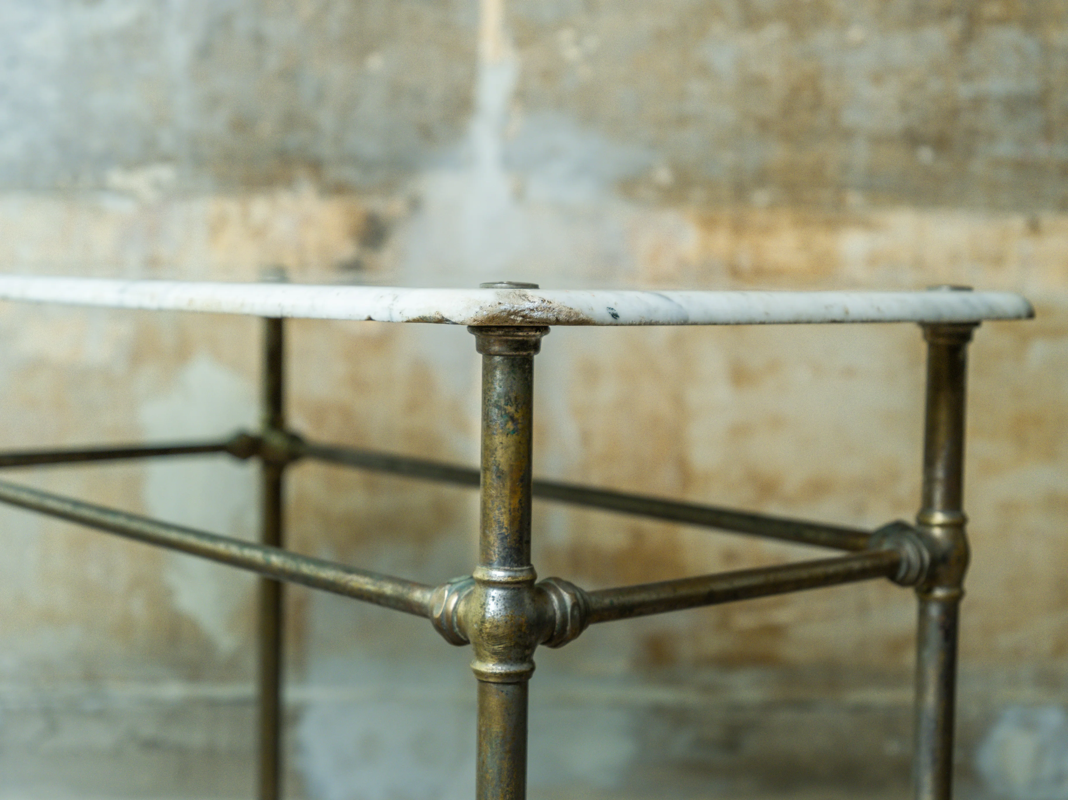 A Marble & Nickel Plated Brass Console Table - Image 3