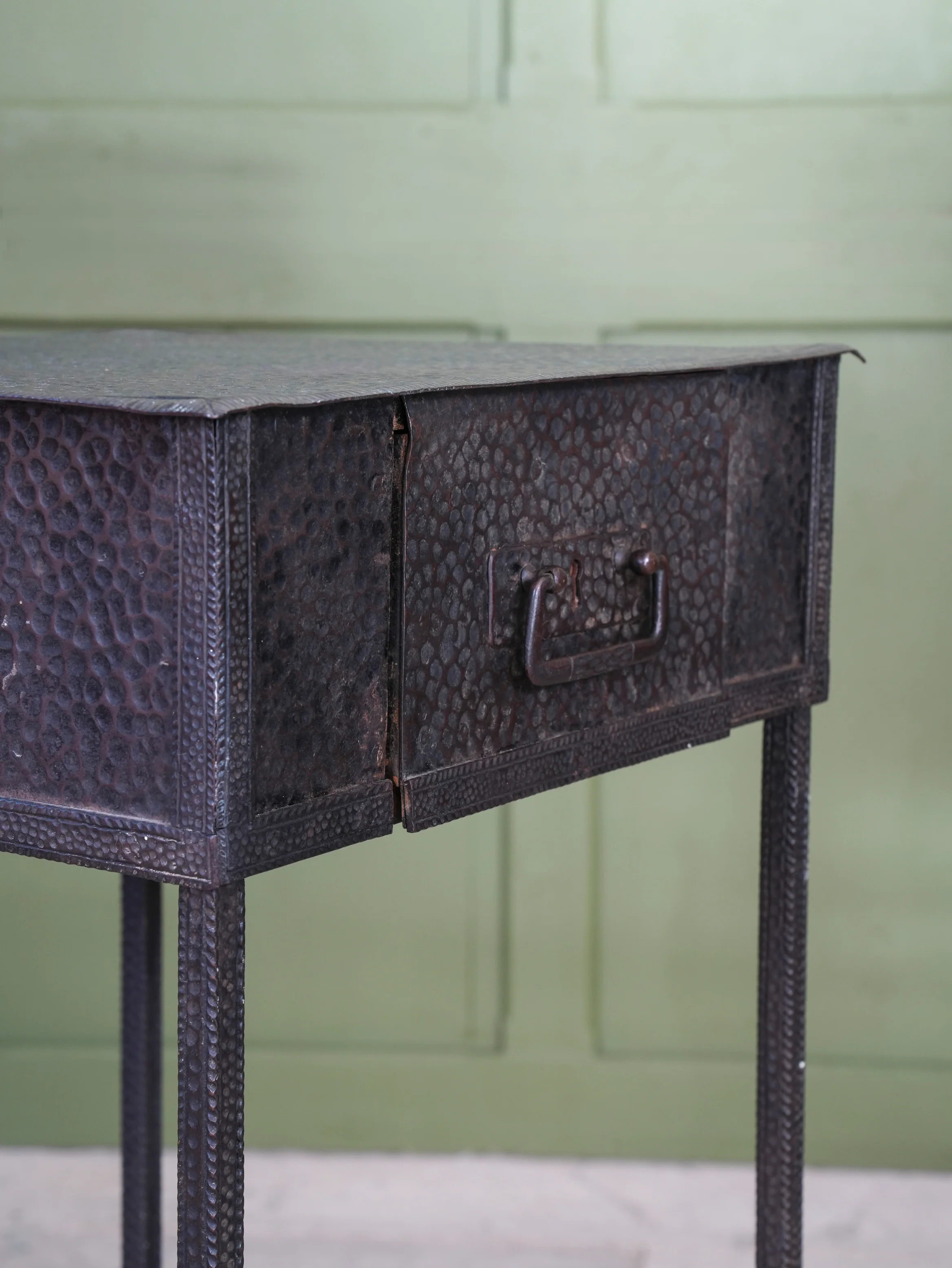 A Beaten Metal Secessionist Side Table - Image 4