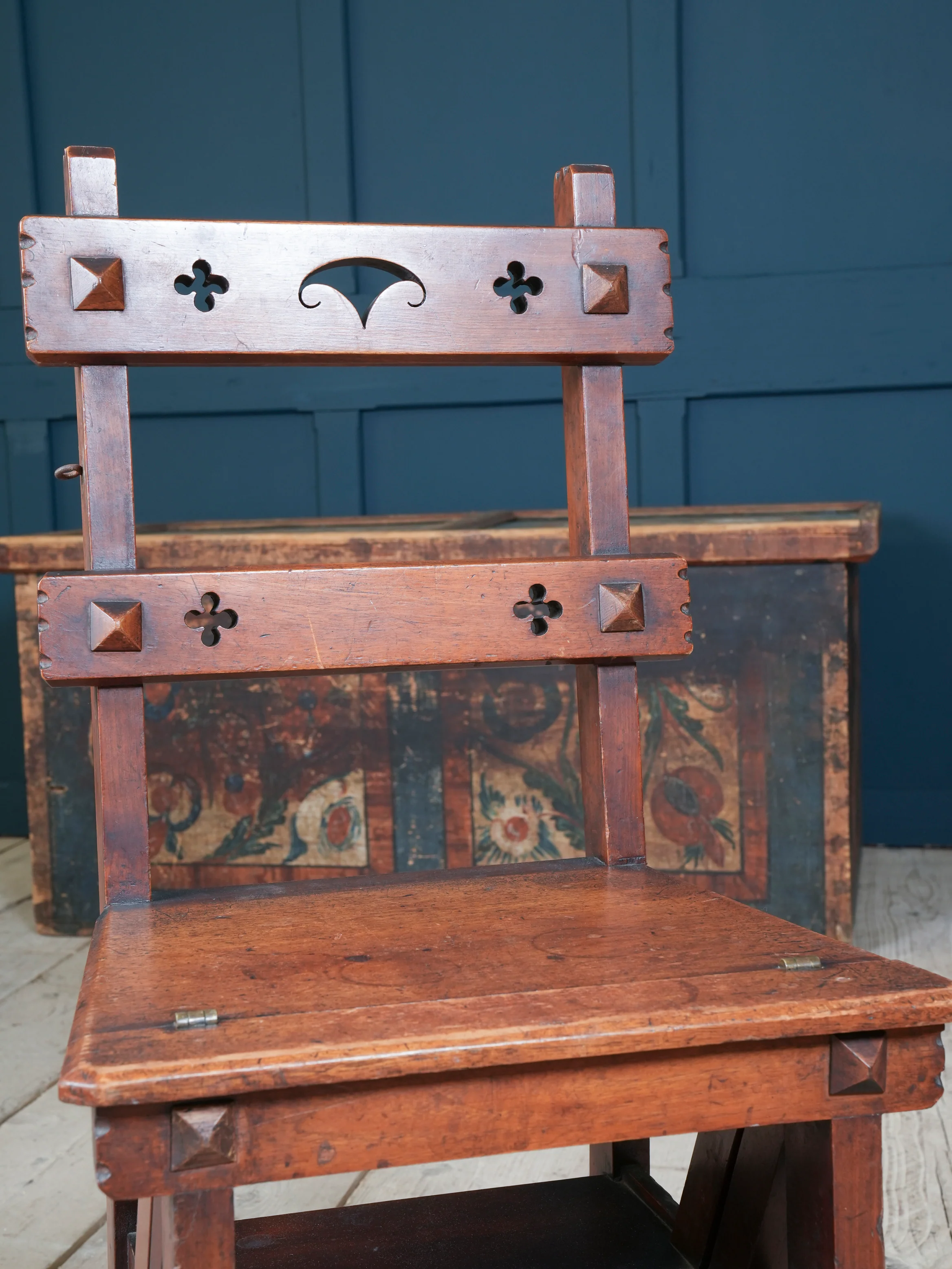 A Walnut Gothic Revival Metamorphic Chair - Image 11