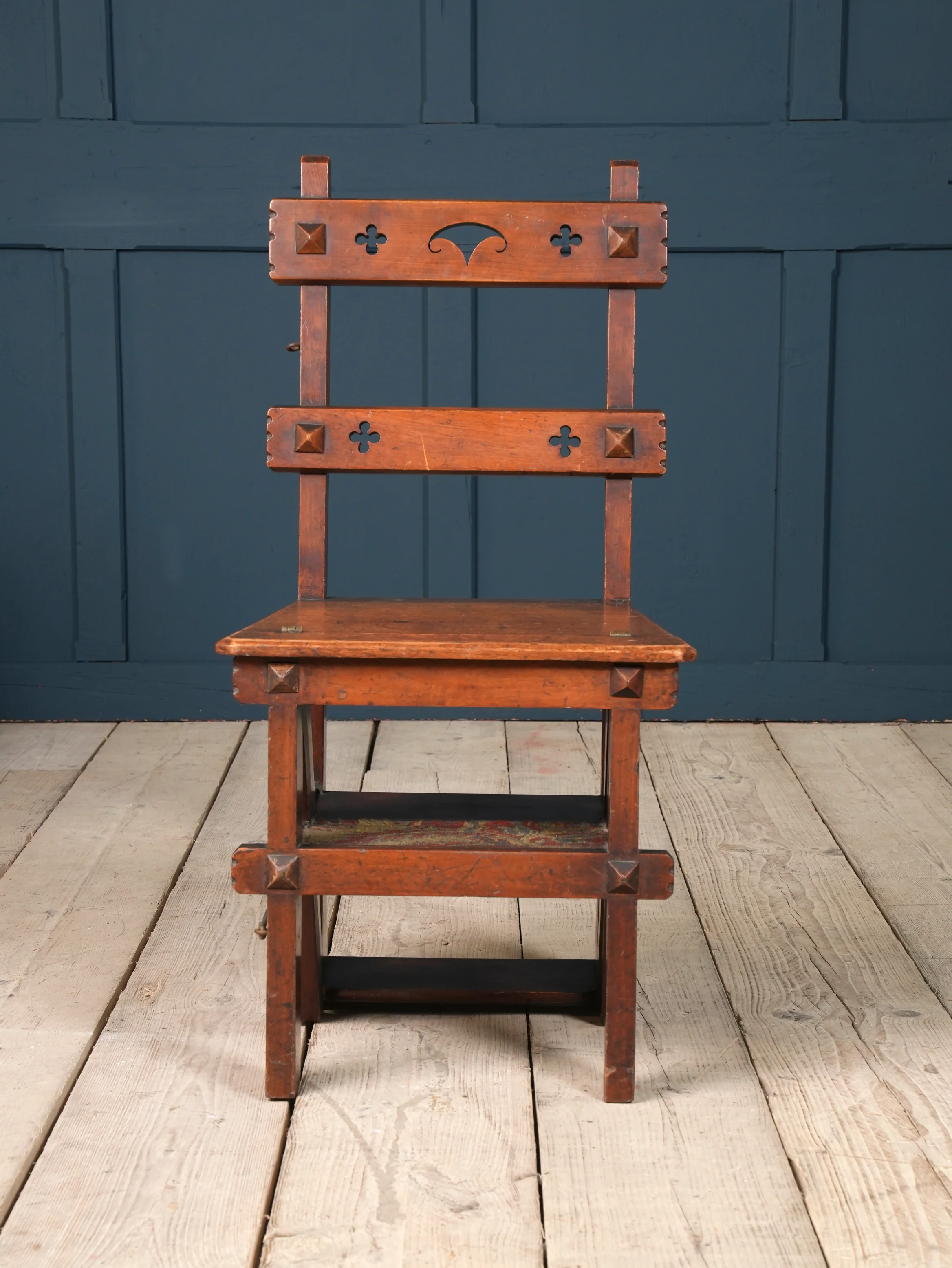 A Walnut Gothic Revival Metamorphic Chair - Image 4