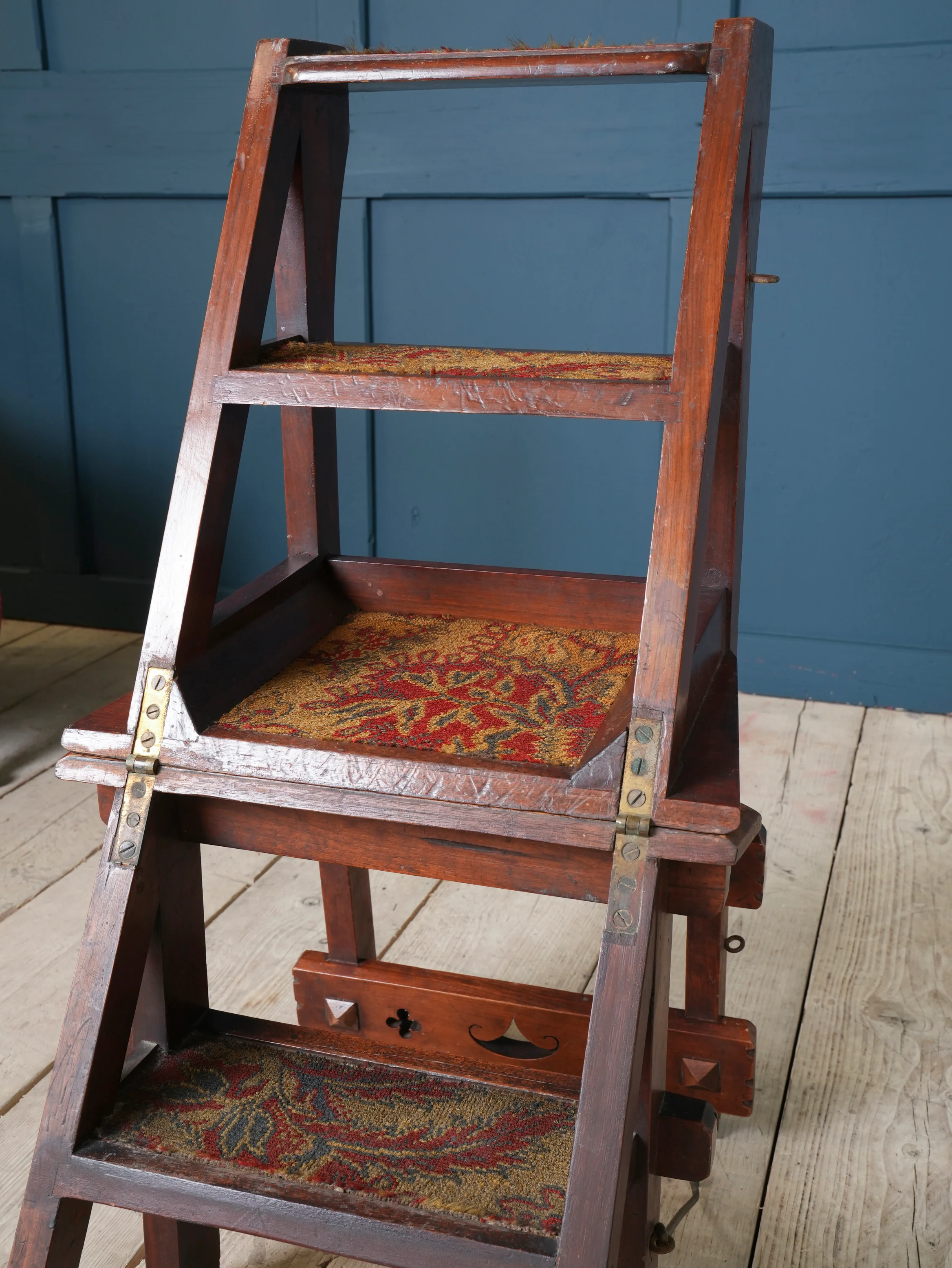 A Walnut Gothic Revival Metamorphic Chair - Image 7