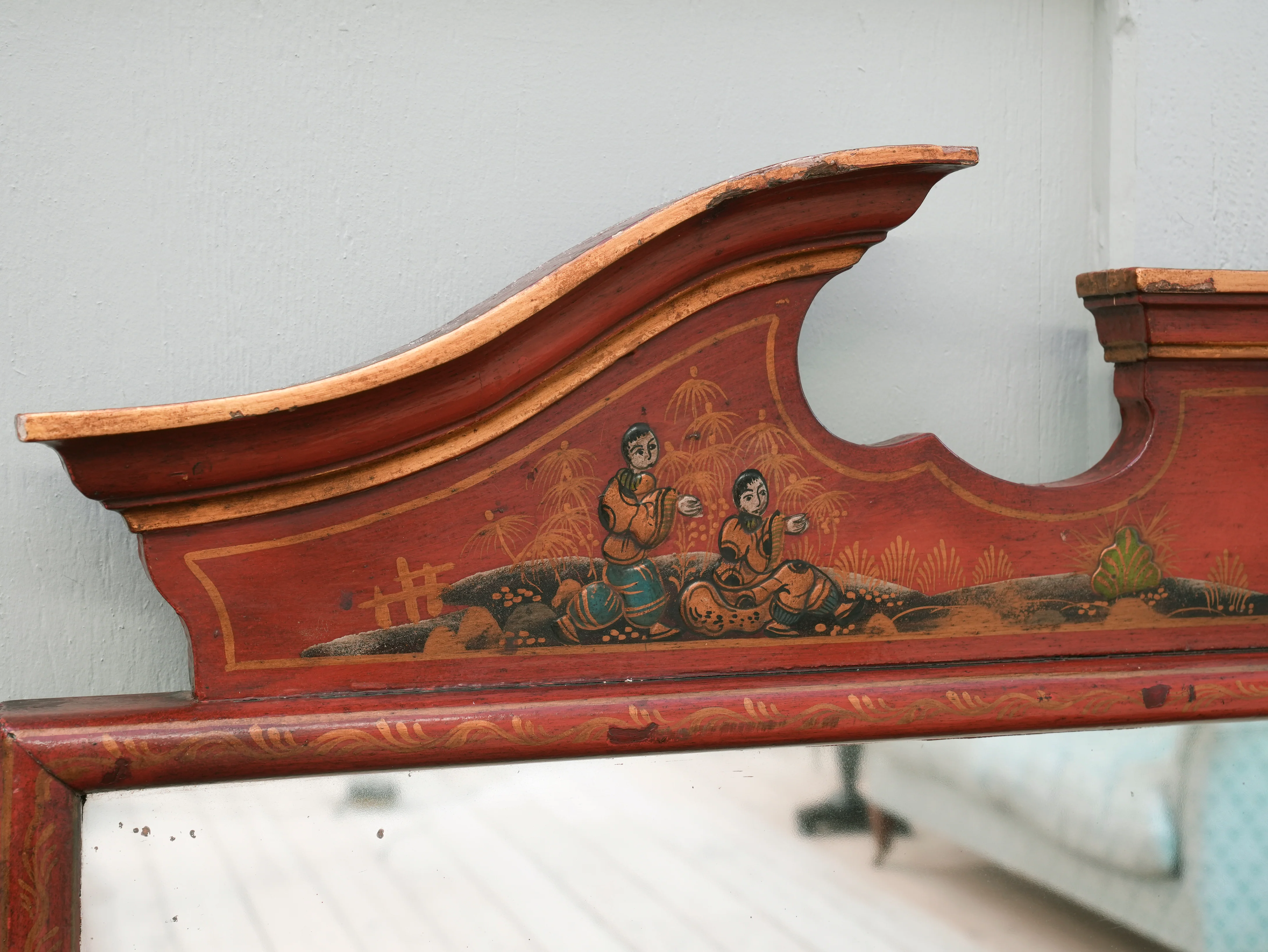 A Late 19th Century Chinoiserie Overmantel Mirror - Image 4